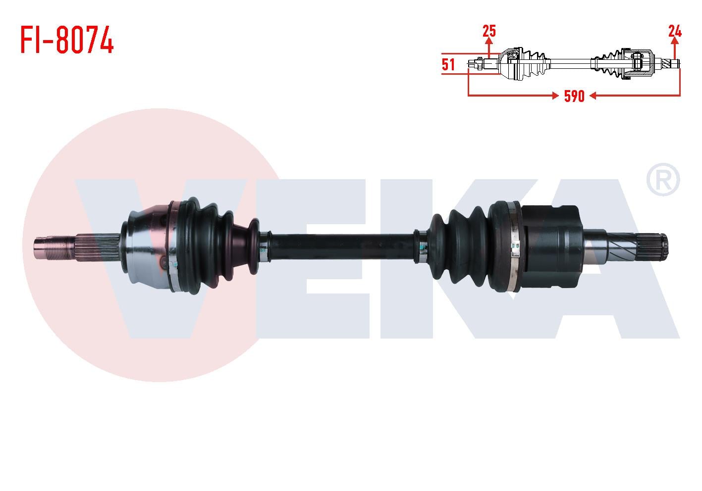 KOMPLE AKS SOL ON FIAT FIORINO (225) 1.3 MJT A-T UZUNLUK 590 mm 2008-2013