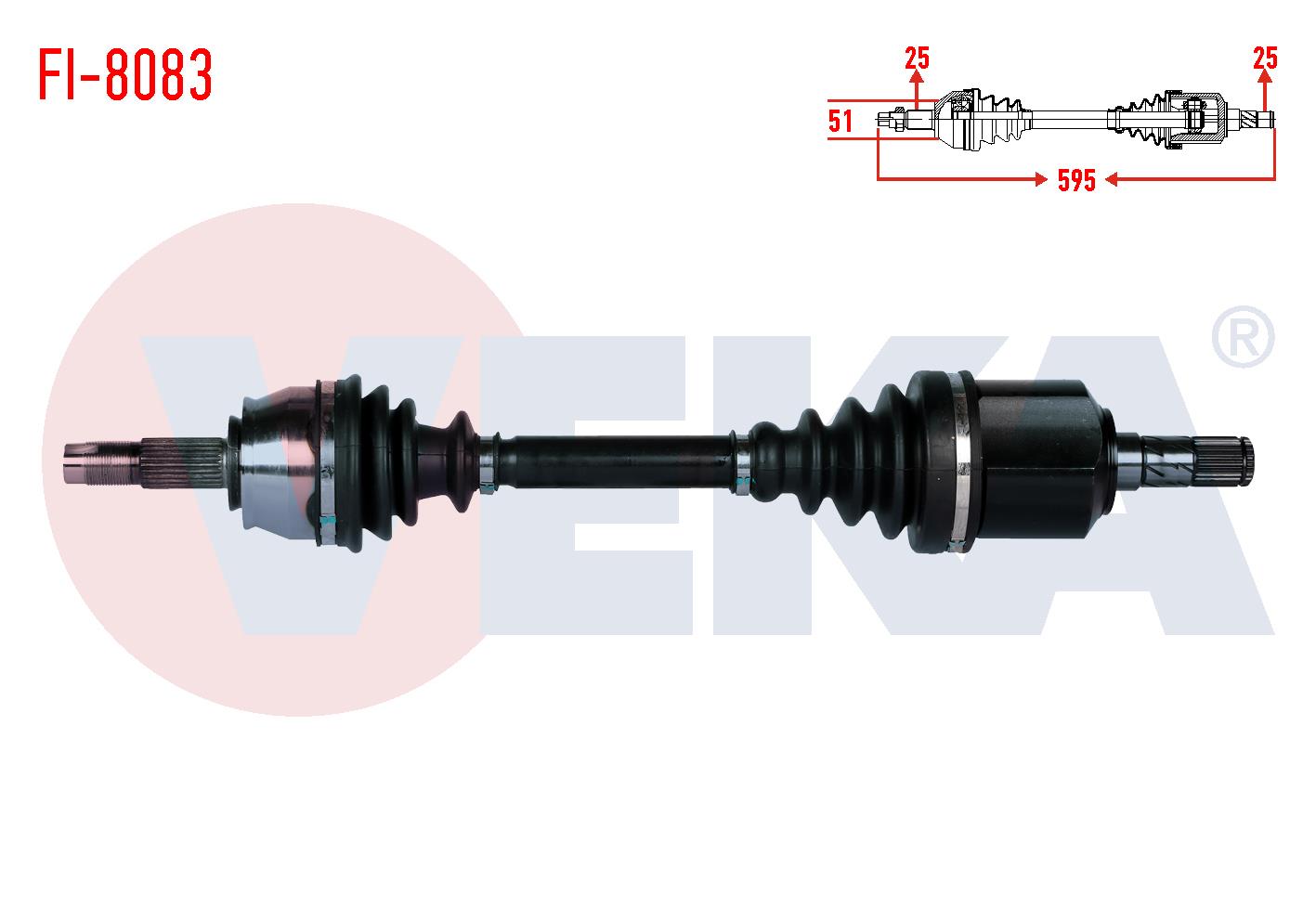 KOMPLE AKS SOL ON FIAT LINEA (323) 1.3 MJT EURO 5 M-T UZUNLUK 595MM 2013-