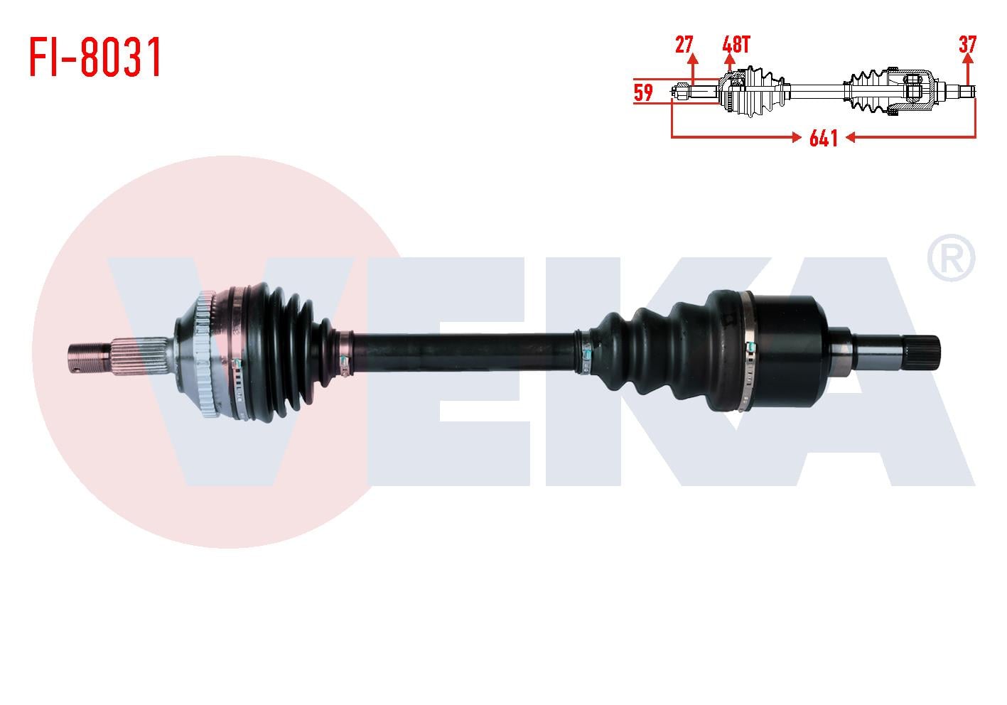 KOMPLE AKS SOL ON FIAT SCUDO (220P) 1.9 TD ABSLI 48 DIS UZUNLUK 641mm 1996-2006