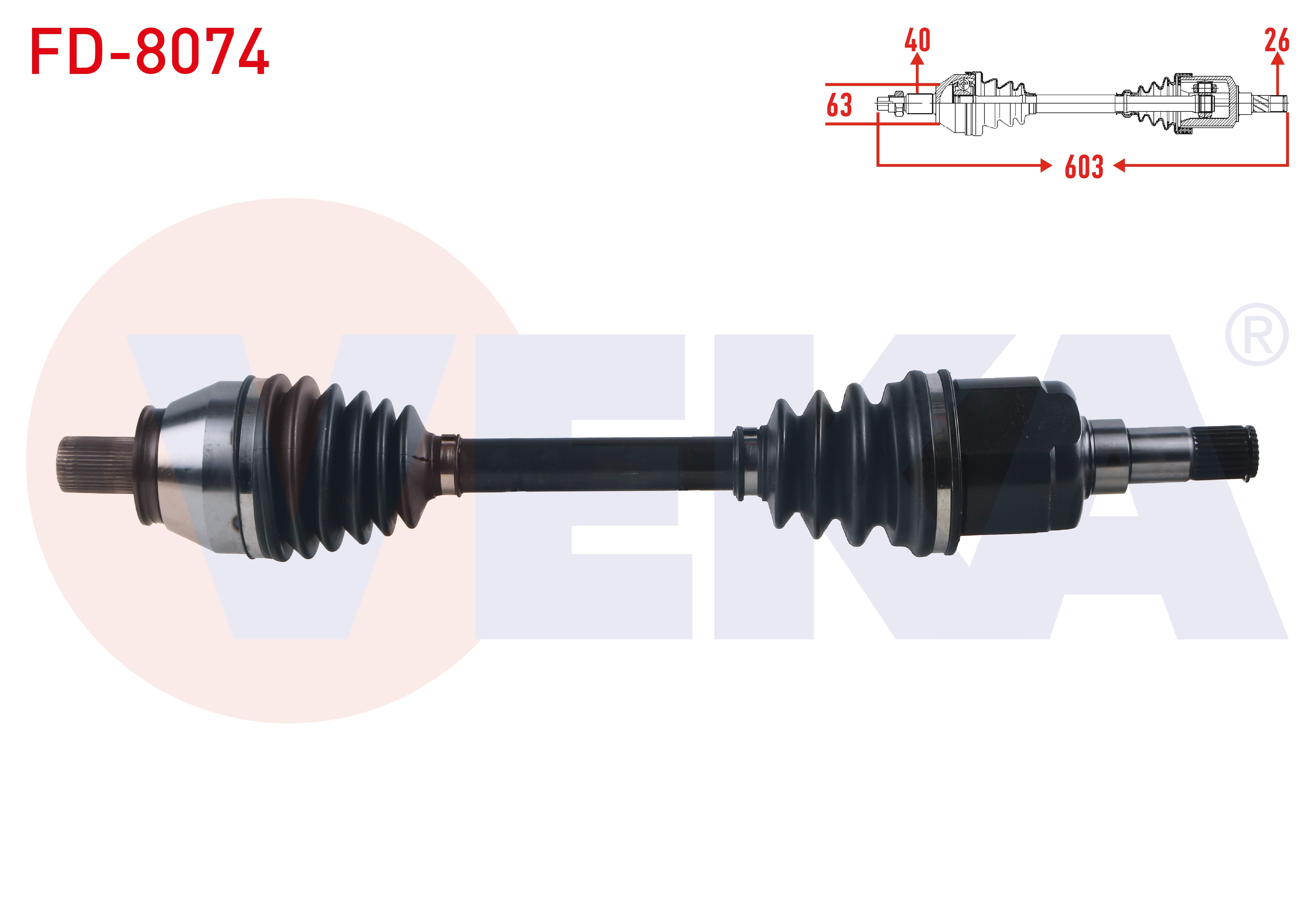 KOMPLE AKS SOL ON FORD MONDEO IV 1.6. TDCI - 2.0 TDCI M-T UZUNLUK 603mm 2007-2014