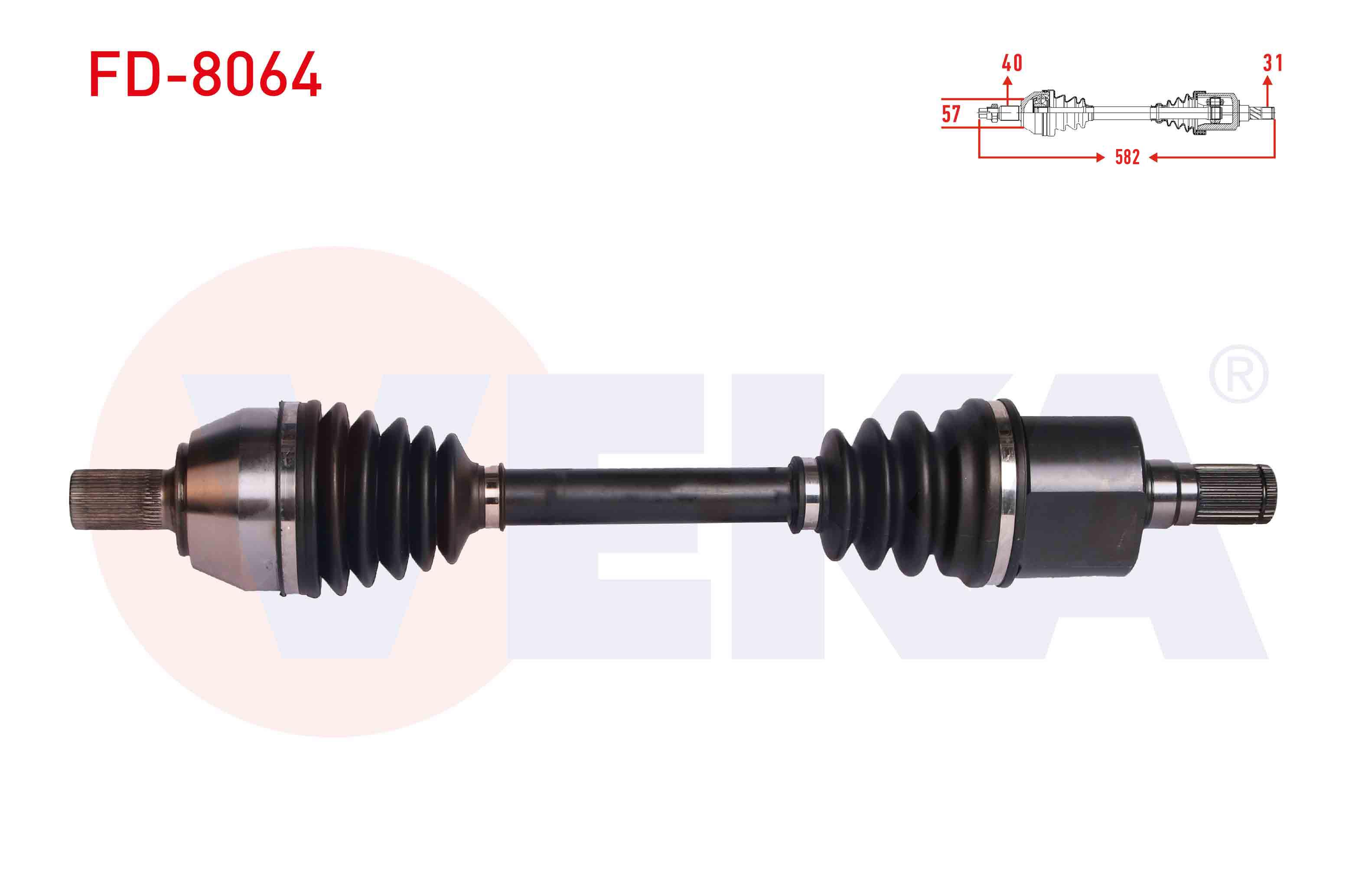 KOMPLE AKS SOL ON FORD MONDEO IV 2.0 TDCI A-T UZUNLUK 582 mm 2007-2014