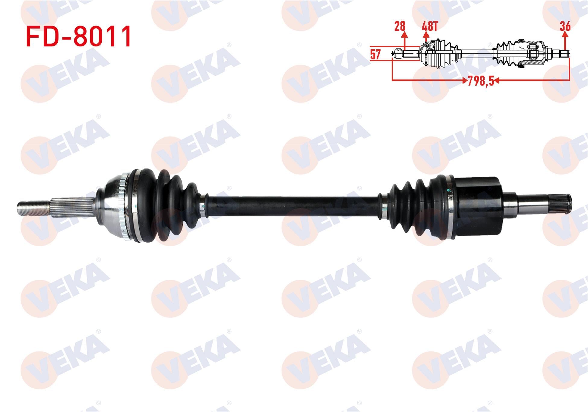 KOMPLE AKS SOL ON FORD TRANSIT (FA_ _) 2.4 TDCI ABSLI 48 DIS UZUNLUK 798,5mm 2000-2006 3C113B437BC 4507300 3C113B437BB 4602023