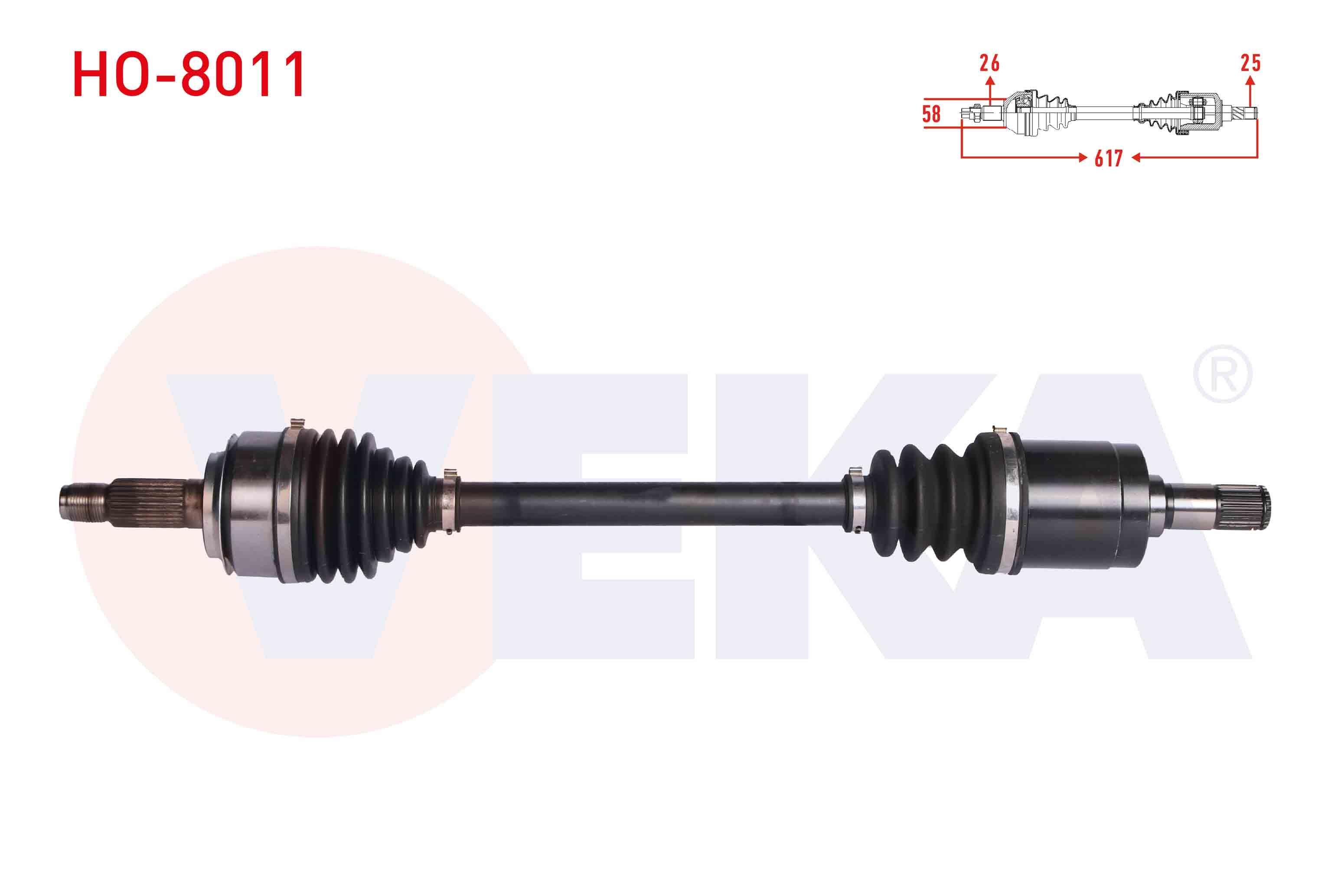 KOMPLE AKS SOL ON HONDA CIVIC IX 1.6i 5 A-T UZUNLUK 617 mm 2012-2016
