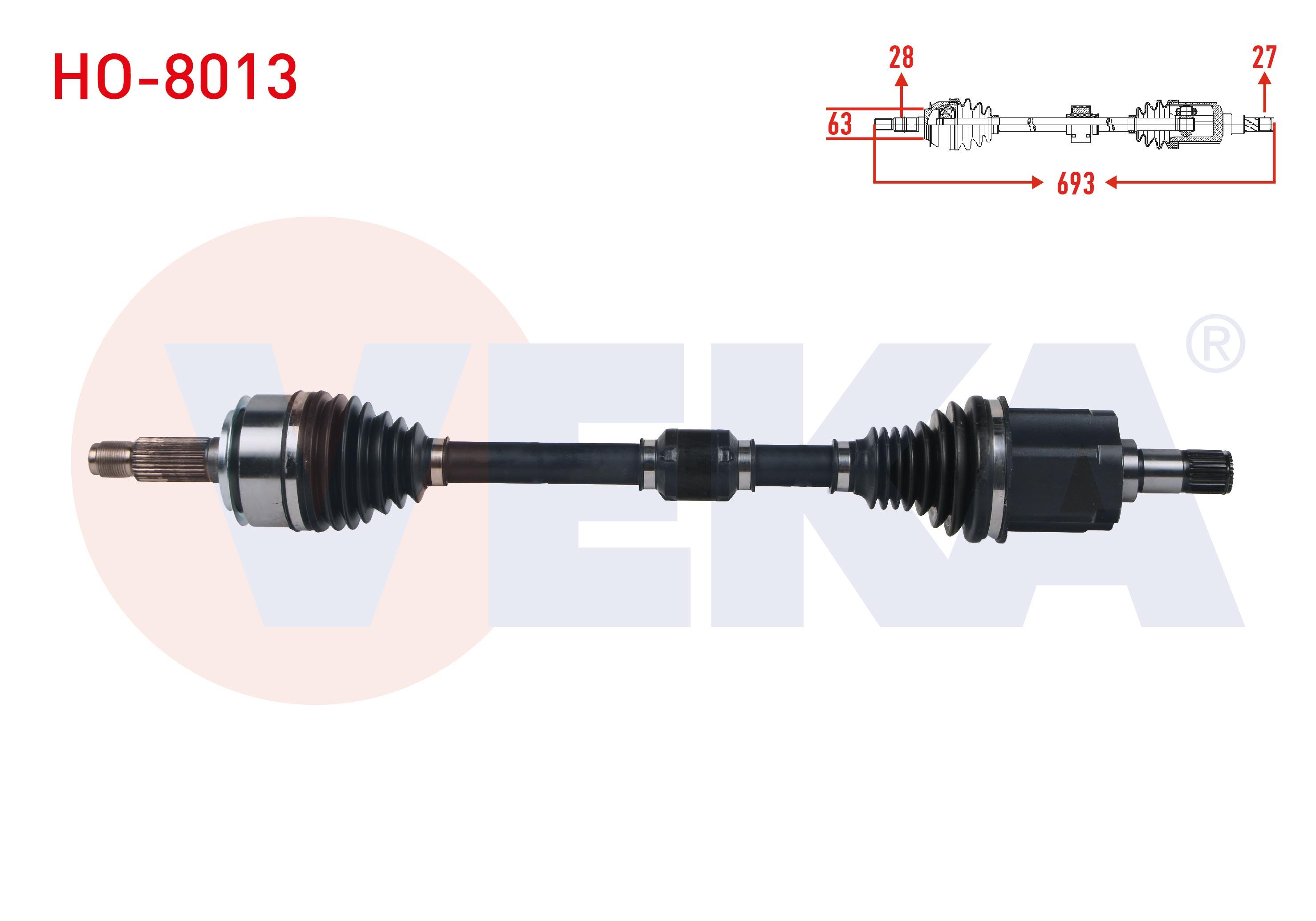 KOMPLE AKS SOL ON HONDA CIVIC X (FC) 1.5 RS A-T UZUNLUK 693 mm 2016-