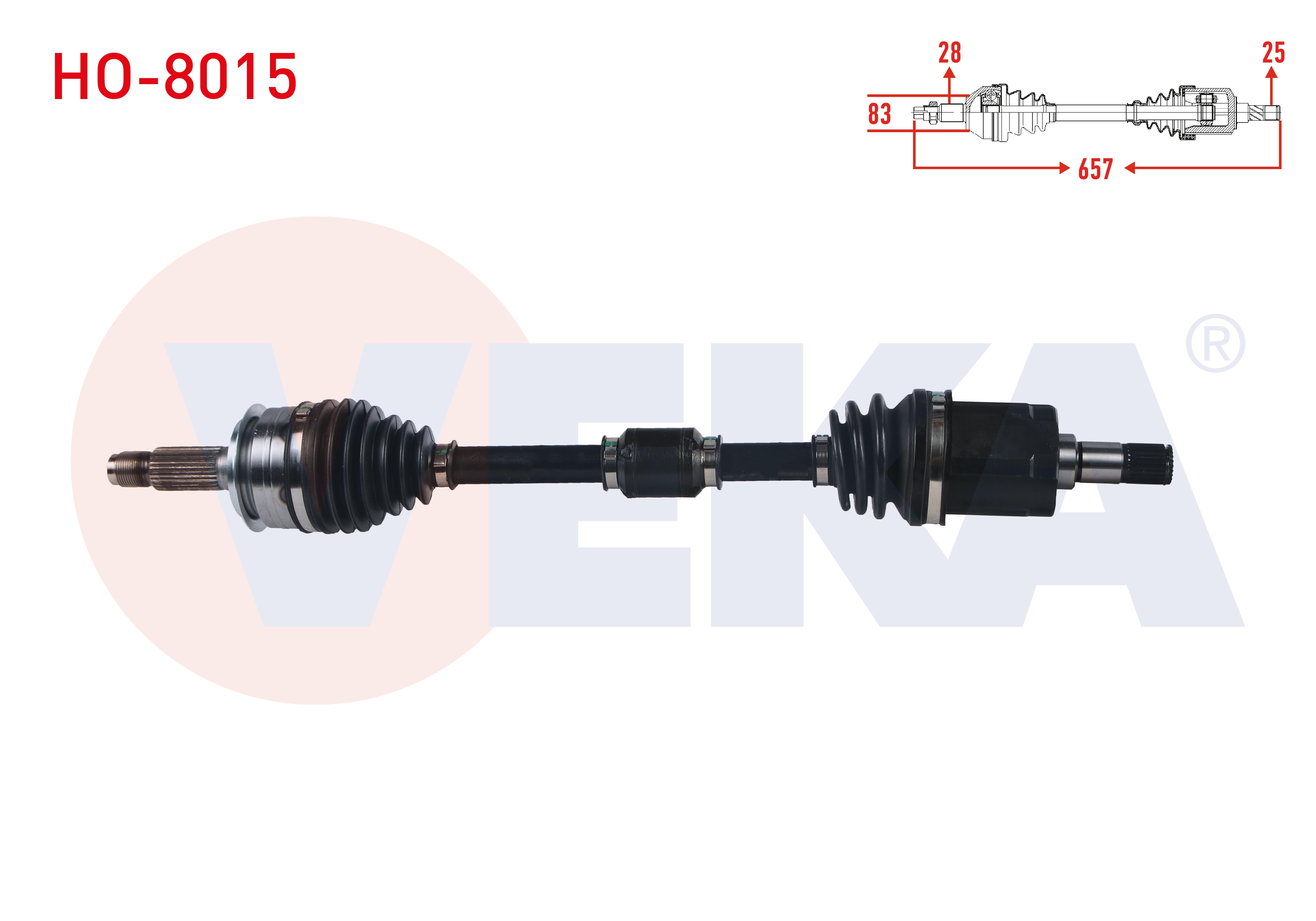 KOMPLE AKS SOL ON HONDA CIVIC X (FC) 1.6i A/T UZUNLUK 657 mm 2016-