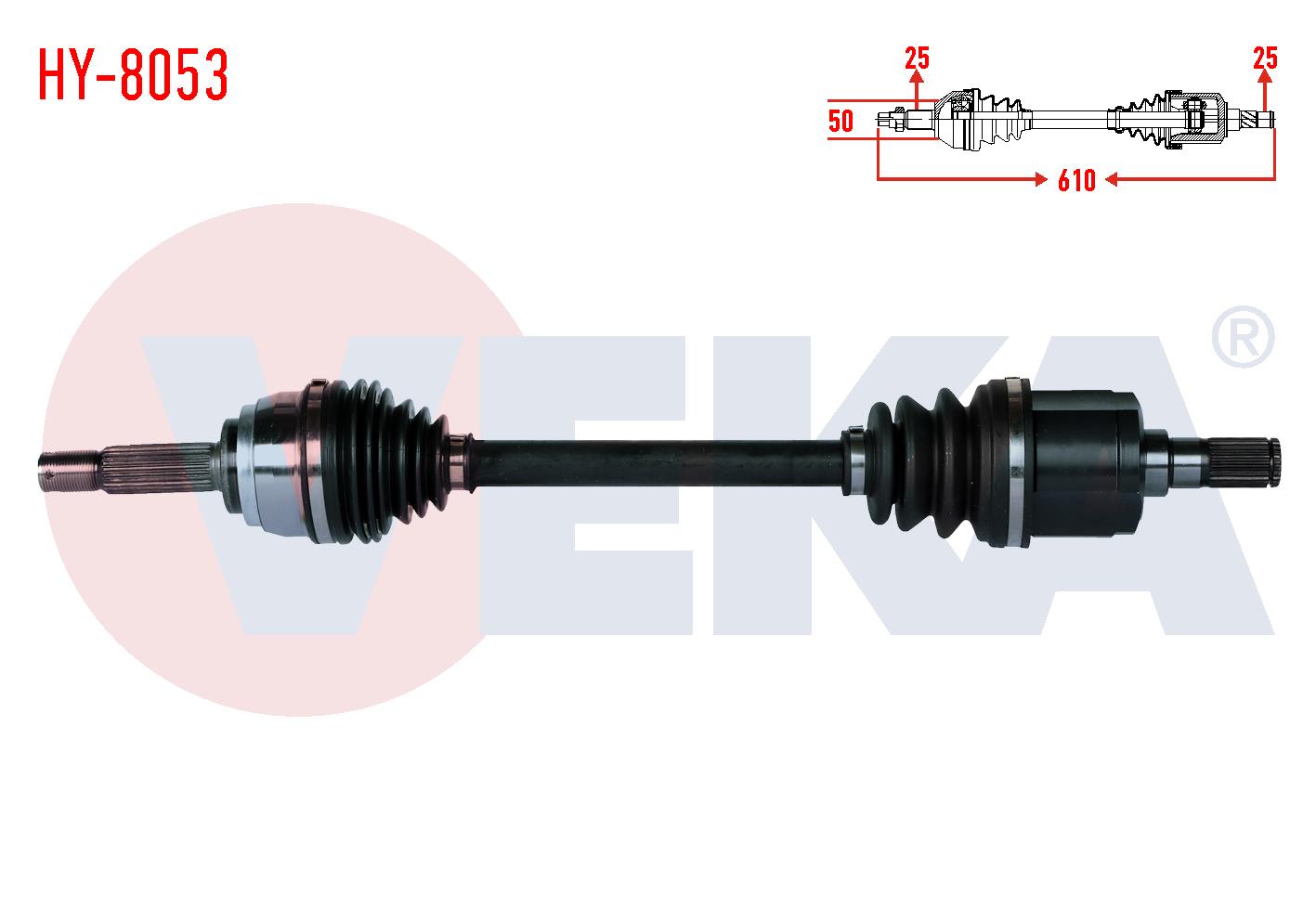 KOMPLE AKS SOL ON HYUNDAI ACCENT I (X-3) 1.3i UZUNLUK 610mm 1994-2000