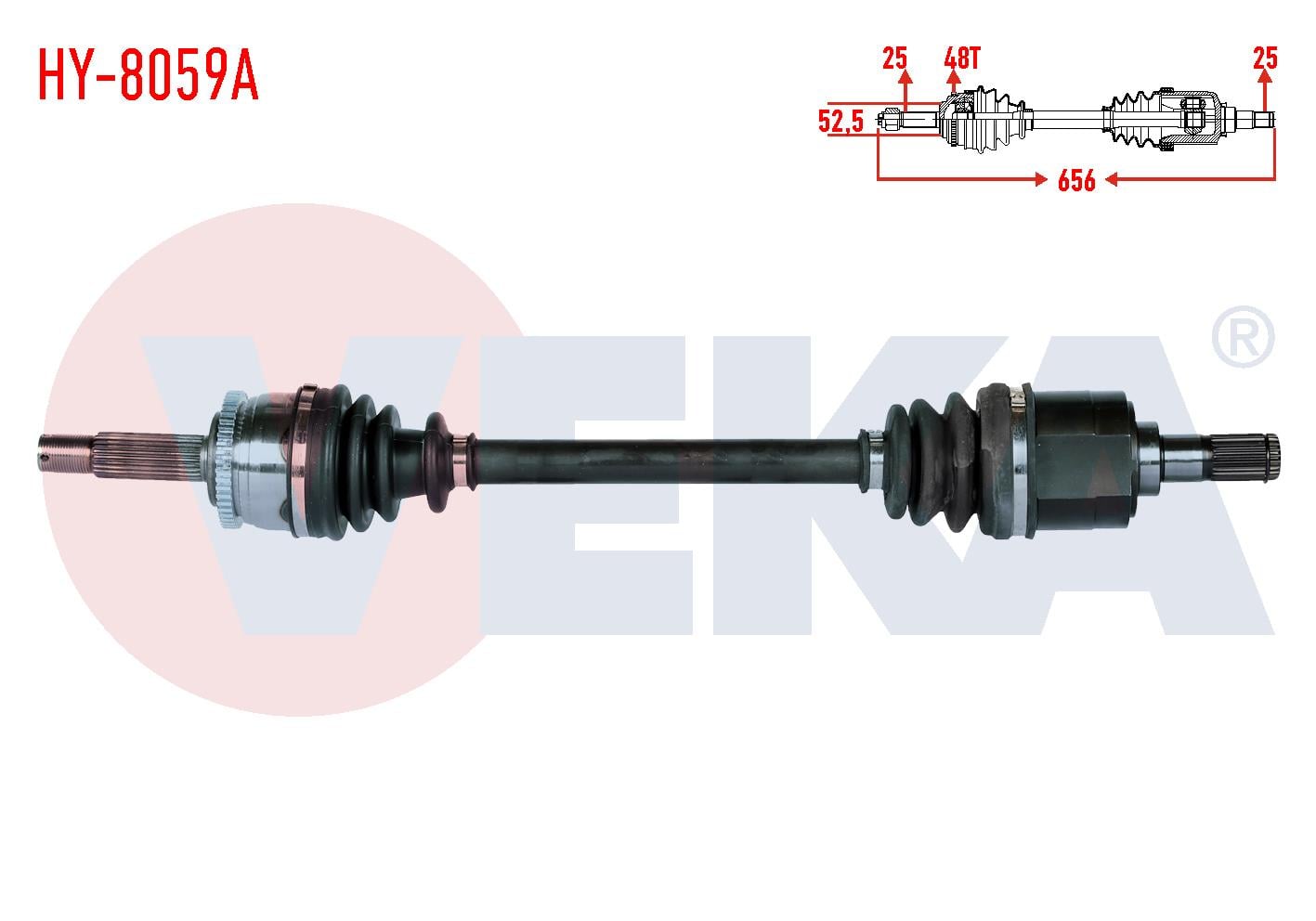 KOMPLE AKS SOL ON HYUNDAI I20 (PB, PBT) 1.4 CVVT A-T ABSLI 48 DIS UZUNLUK 656mm 2008-2015