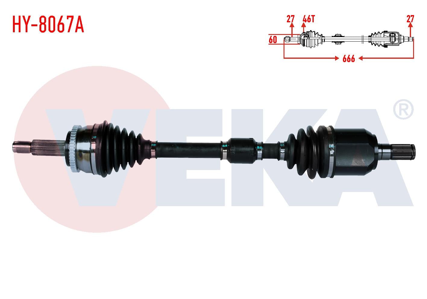 KOMPLE AKS SOL ON HYUNDAI I30 (GD) 1.6 CRDI ABSLI 46 DIS A-T UZUNLUK 666mm 2011-2017