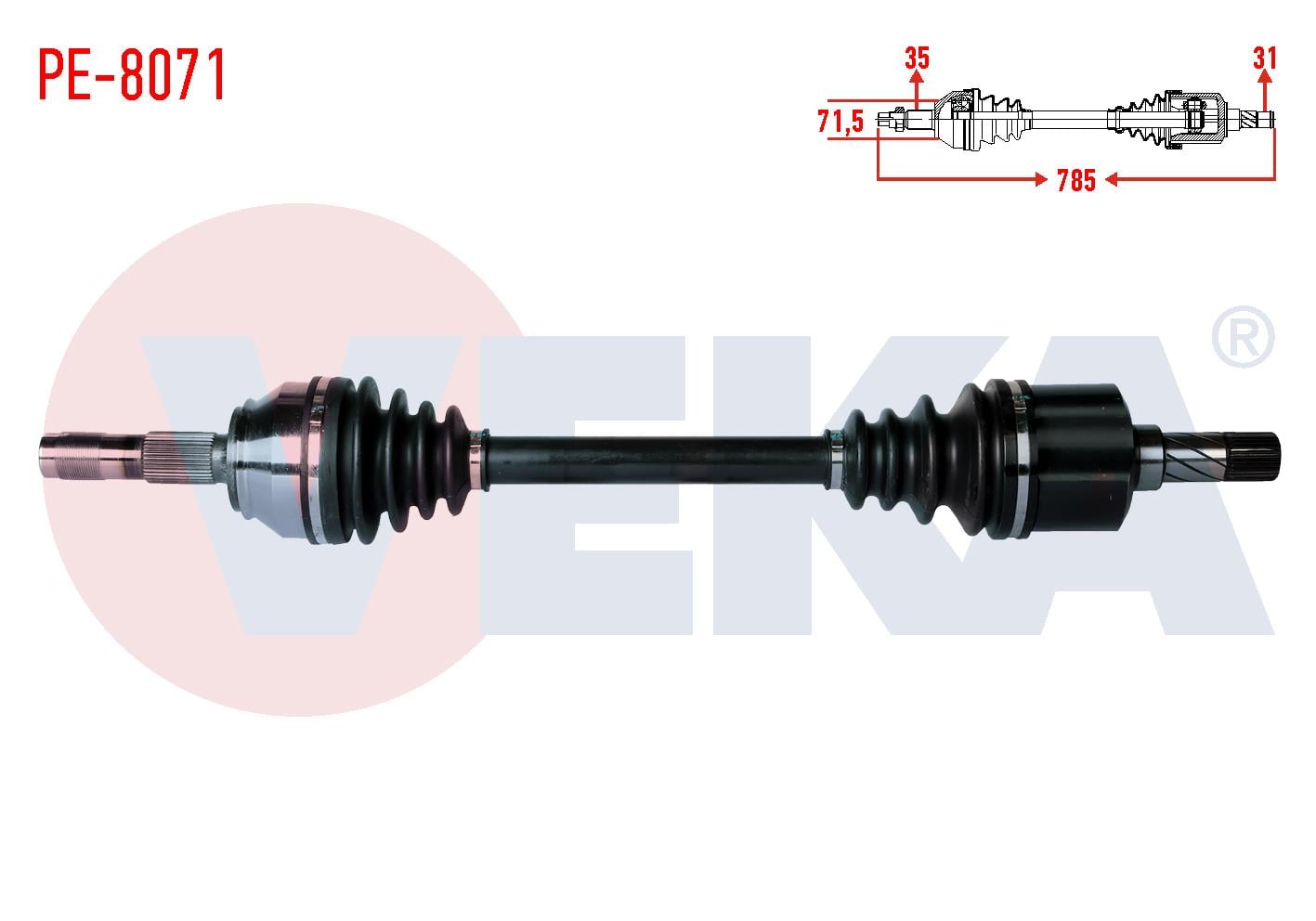 KOMPLE AKS SOL ON KARSAN JEST 2.3 D EURO 5 MT UZUNLUK 785mm 2012-