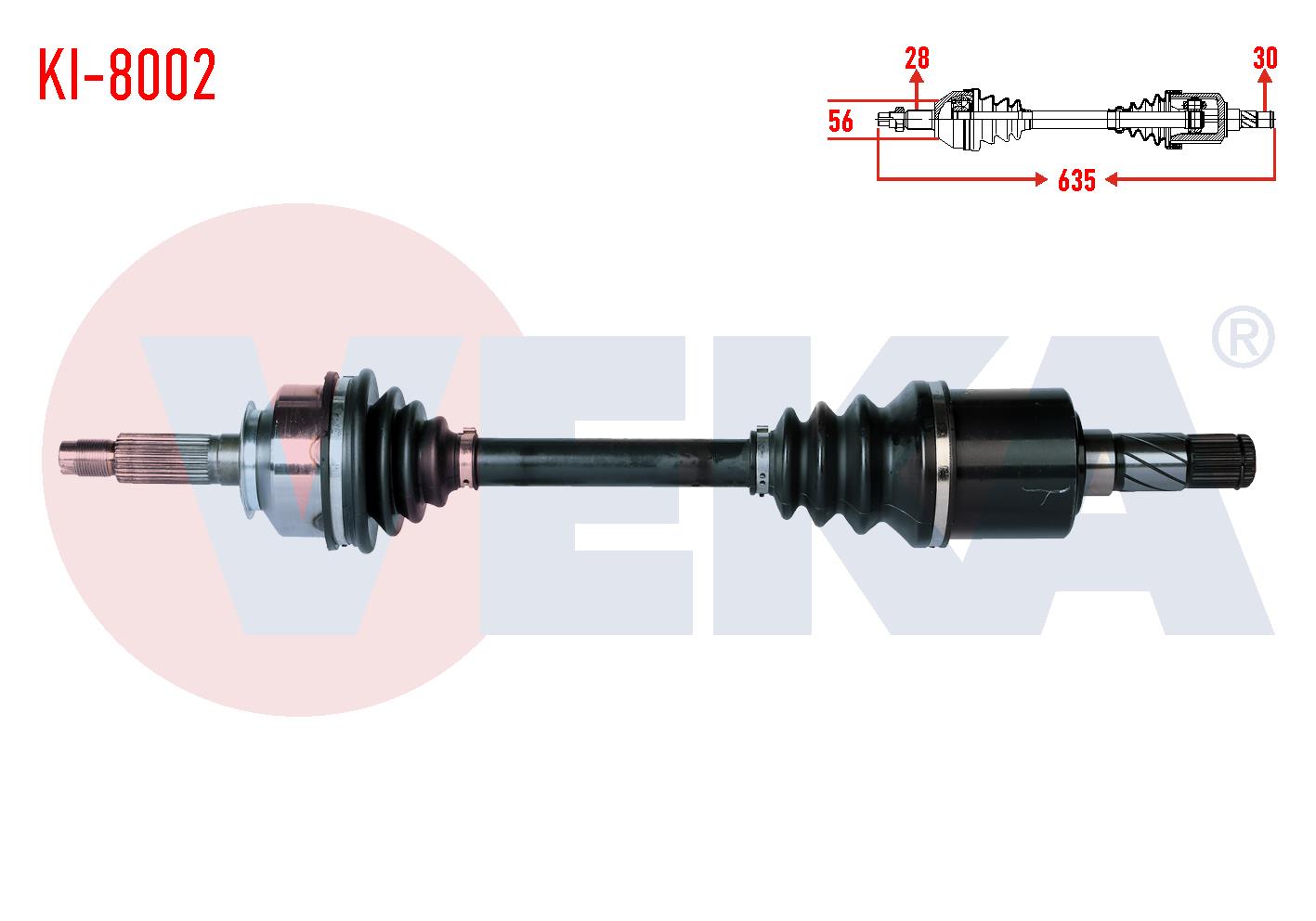 KOMPLE AKS SOL ON KIA SORENTO I (JC) 2.5 CRDI A-T UZUNLUK 635mm 2002-2009