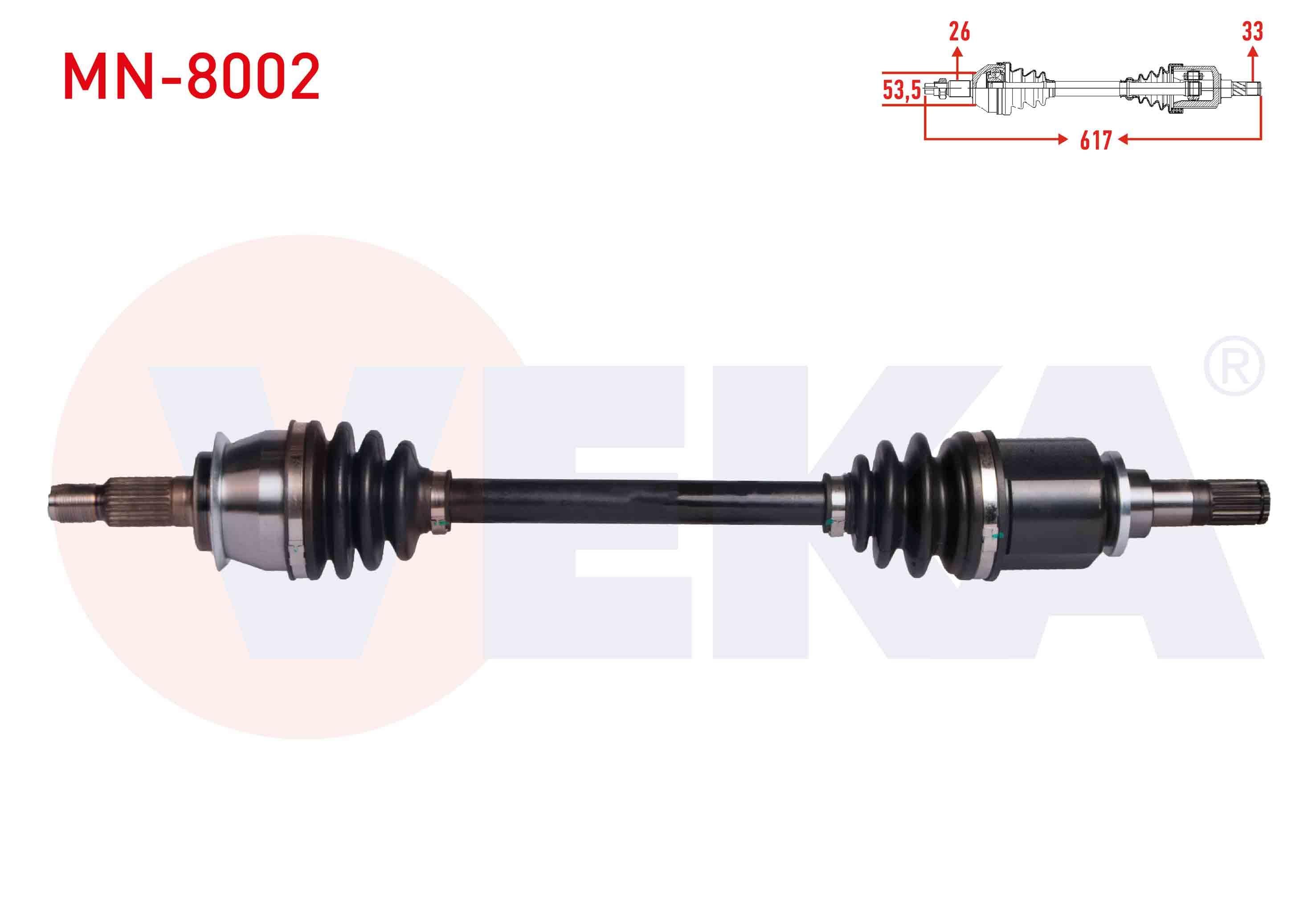 KOMPLE AKS SOL ON MINI COOPER (R50,R53) 1.6 A-T UZUNLUK 617 mm 2001-2006