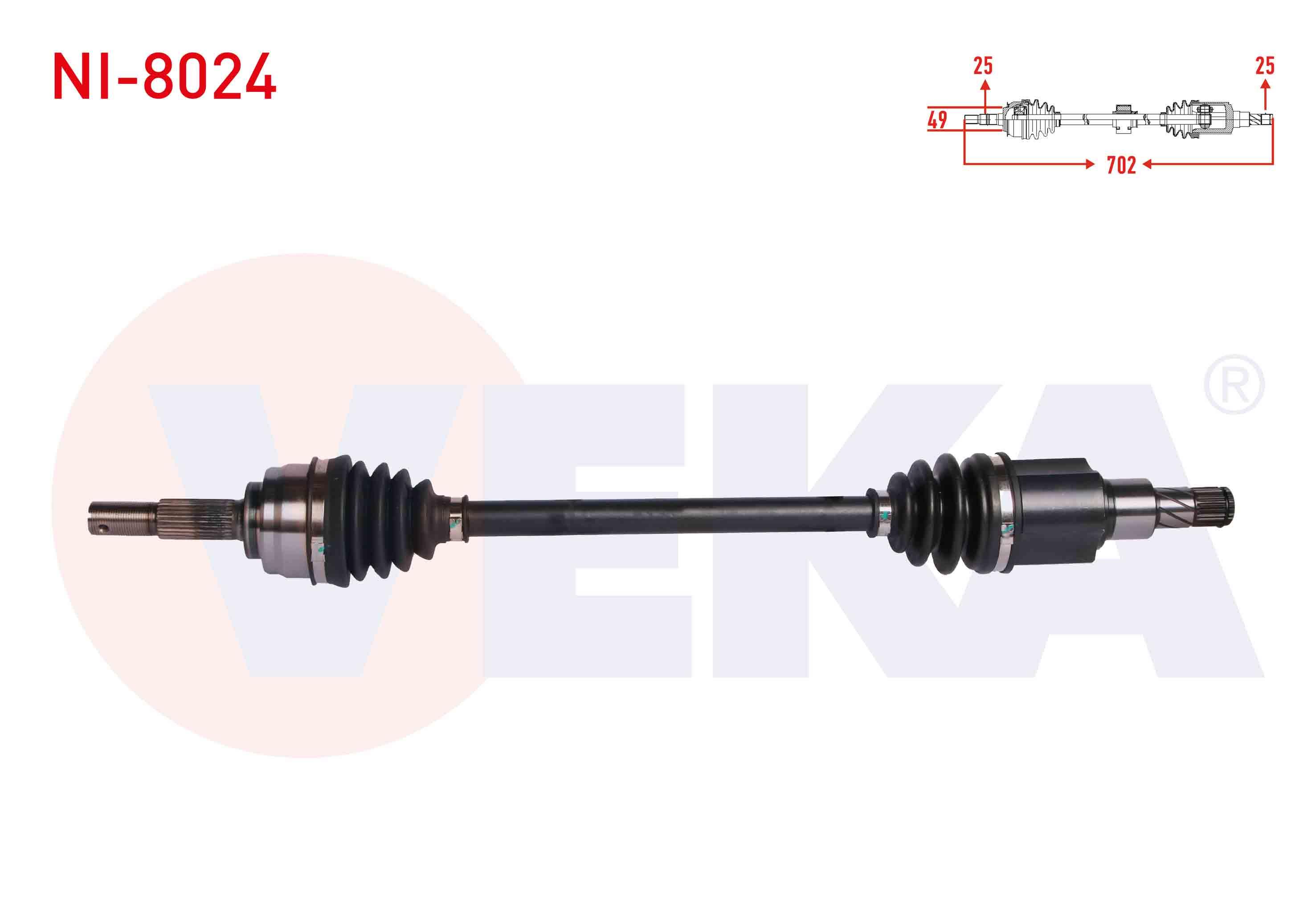KOMPLE AKS SOL ON NISSAN MICRA IV (K13) 1.2 DIG A-T UZUNLUK 702 mm 2010-