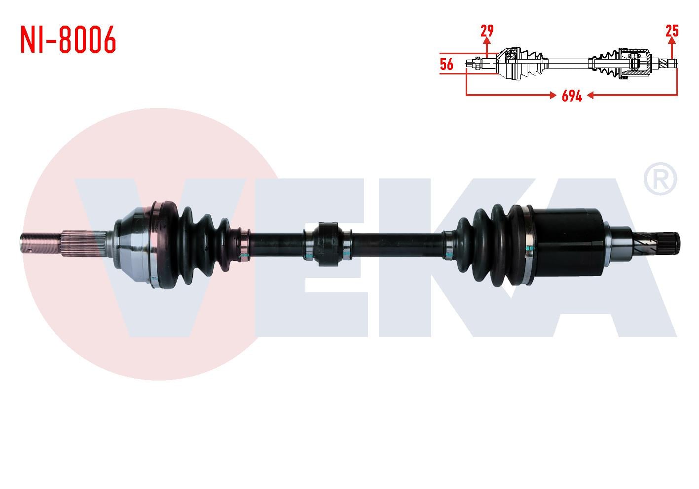 KOMPLE AKS SOL ON NISSAN QASHQAI (J10) 1.6i A-T UZUNLUK 694mm 2007-2014