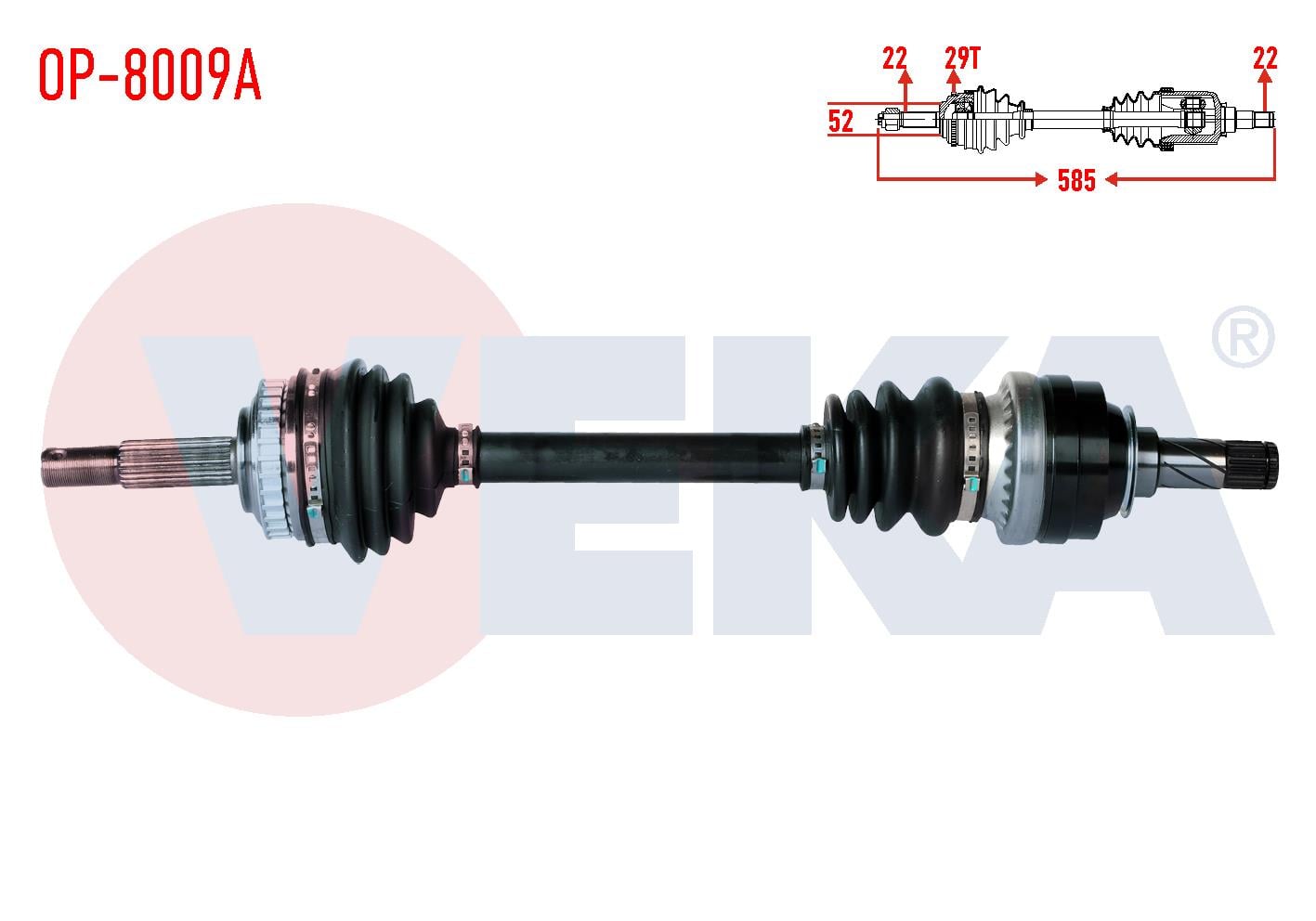 KOMPLE AKS SOL ON OPEL ASTRA F 1.4i ABSLI 29 DIS UZUNLUK 585mm 1991-2005