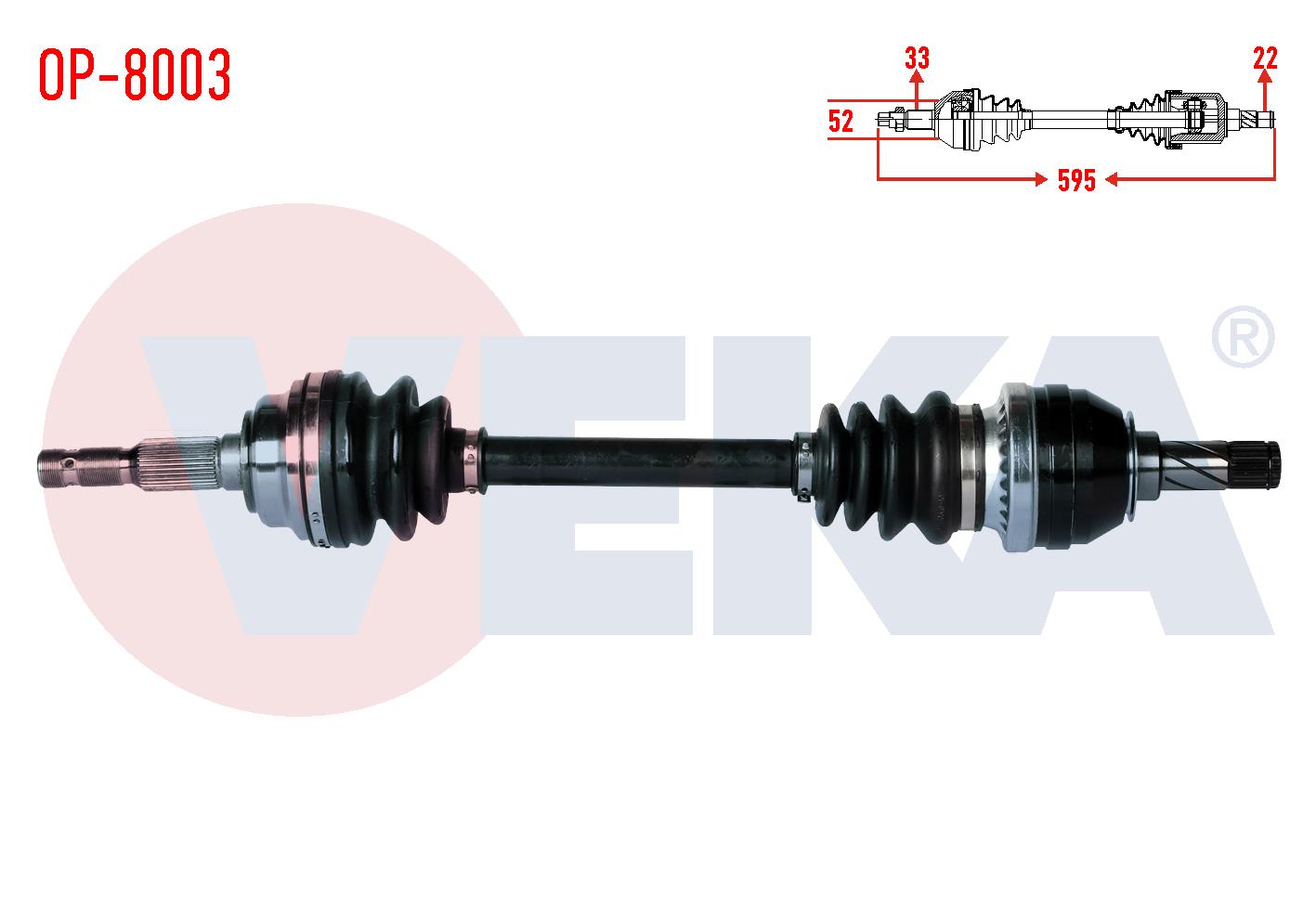 KOMPLE AKS SOL ON OPEL ASTRA G (F69) 1.4 16v UZUNLUK 595mm 1998-2005