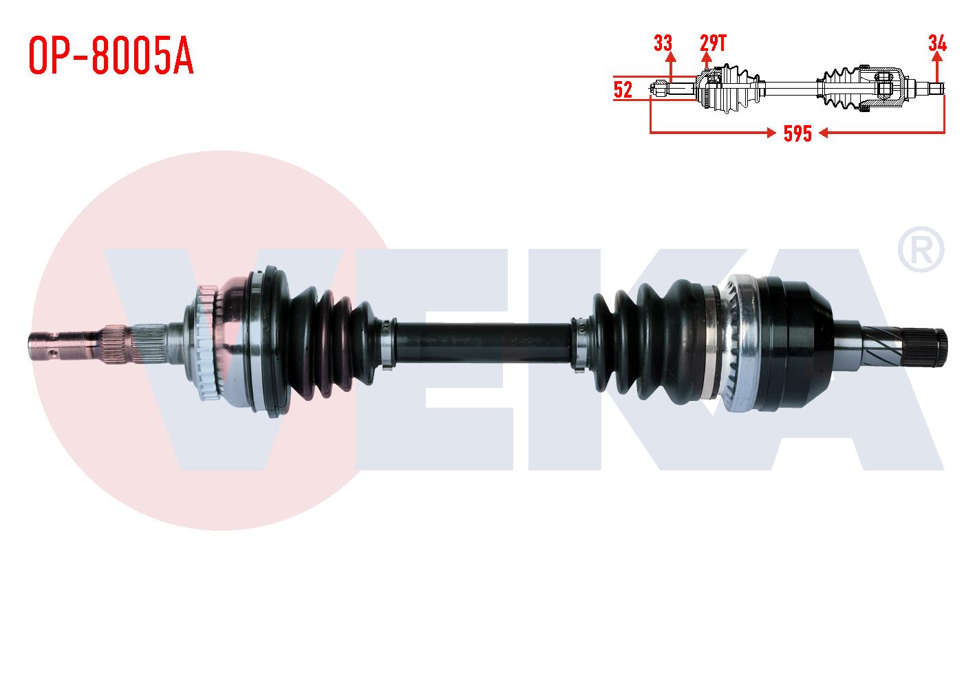 KOMPLE AKS SOL ON OPEL VECTRA B 2.0i ABSLI 29 DIS UZUNLUK 595mm 1995-2003
