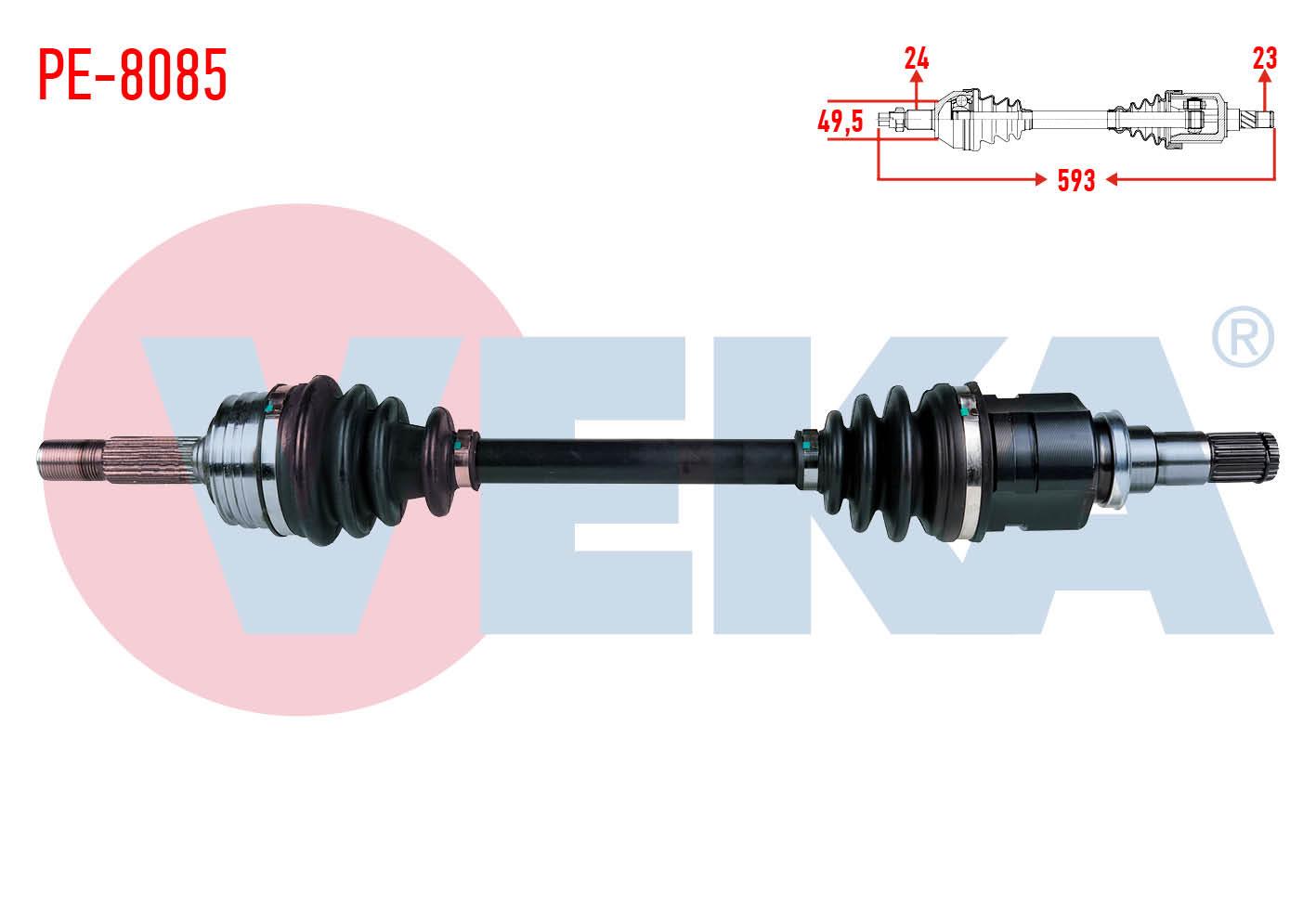 KOMPLE AKS SOL ON PEUGEOT 107 1.4 HDI UZUNLUK 593mm 2005-