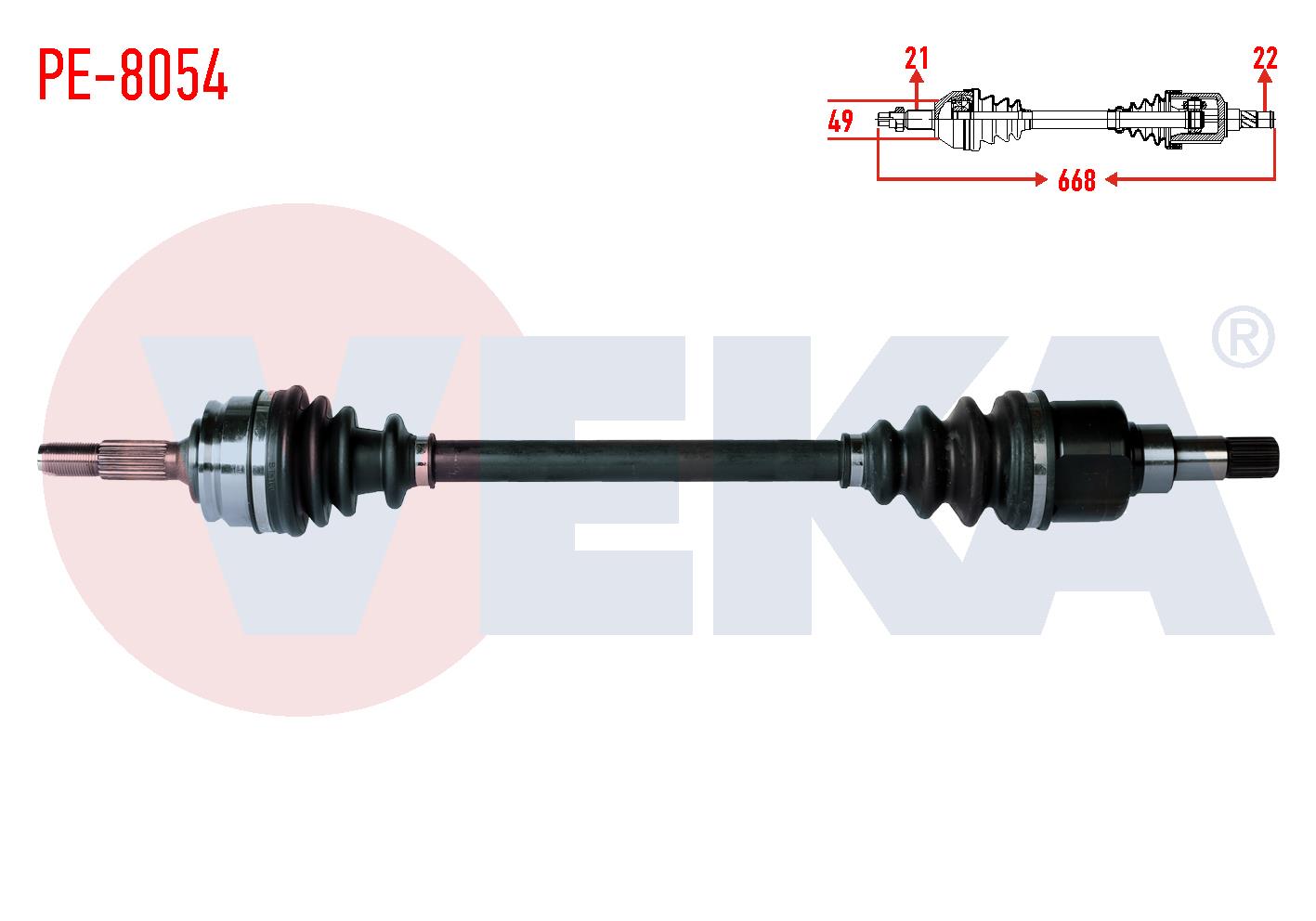KOMPLE AKS SOL ON PEUGEOT 301 1.2 VTI M-T UZUNLUK 668mm 2012-