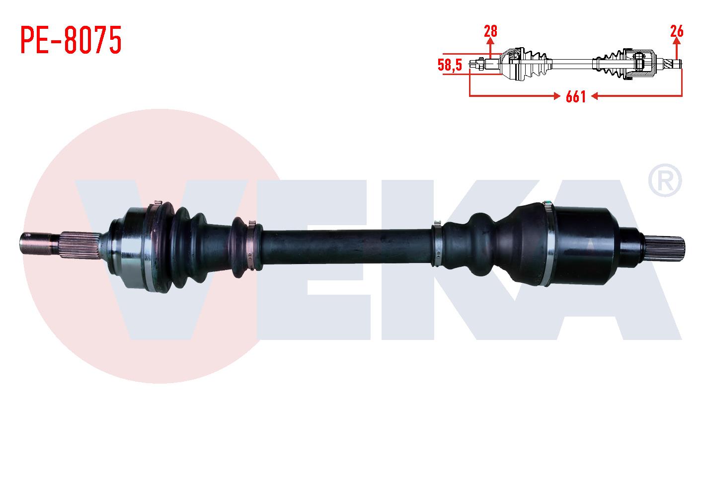 KOMPLE AKS SOL ON PEUGEOT 407 (6D) 2.0i A-T UZUNLUK 661mm 2004-2011