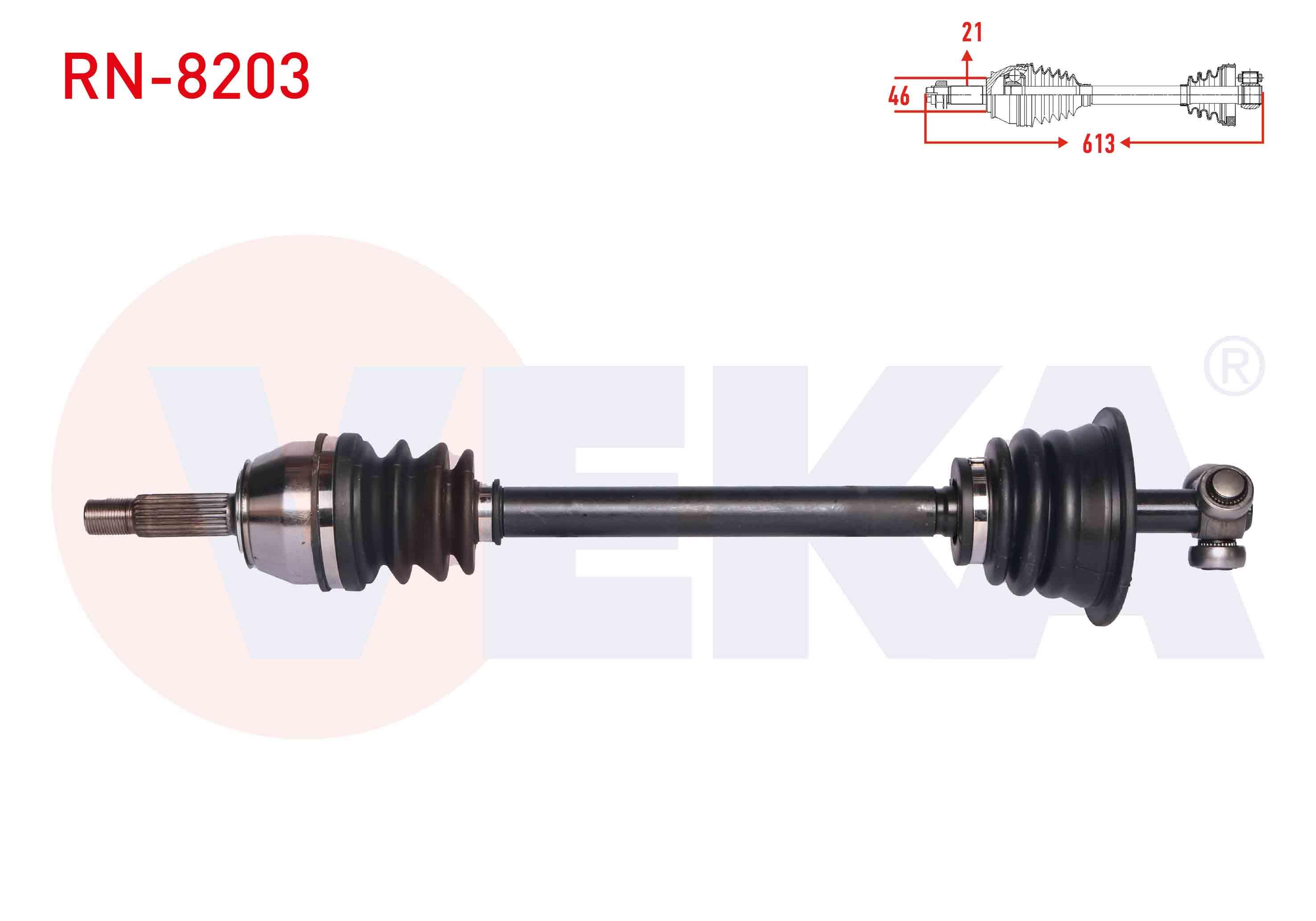 KOMPLE AKS SOL ON RENAULT CLIO I (B/C57,5/357) 1.2 M-T UZUNLUK 613 mm 1990-1998