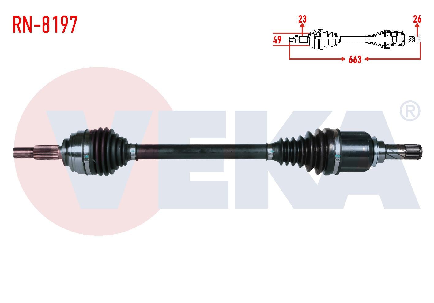 KOMPLE AKS SOL ON RENAULT CLIO IV 0.9 TCE UZUNLUK 663mm 2012-