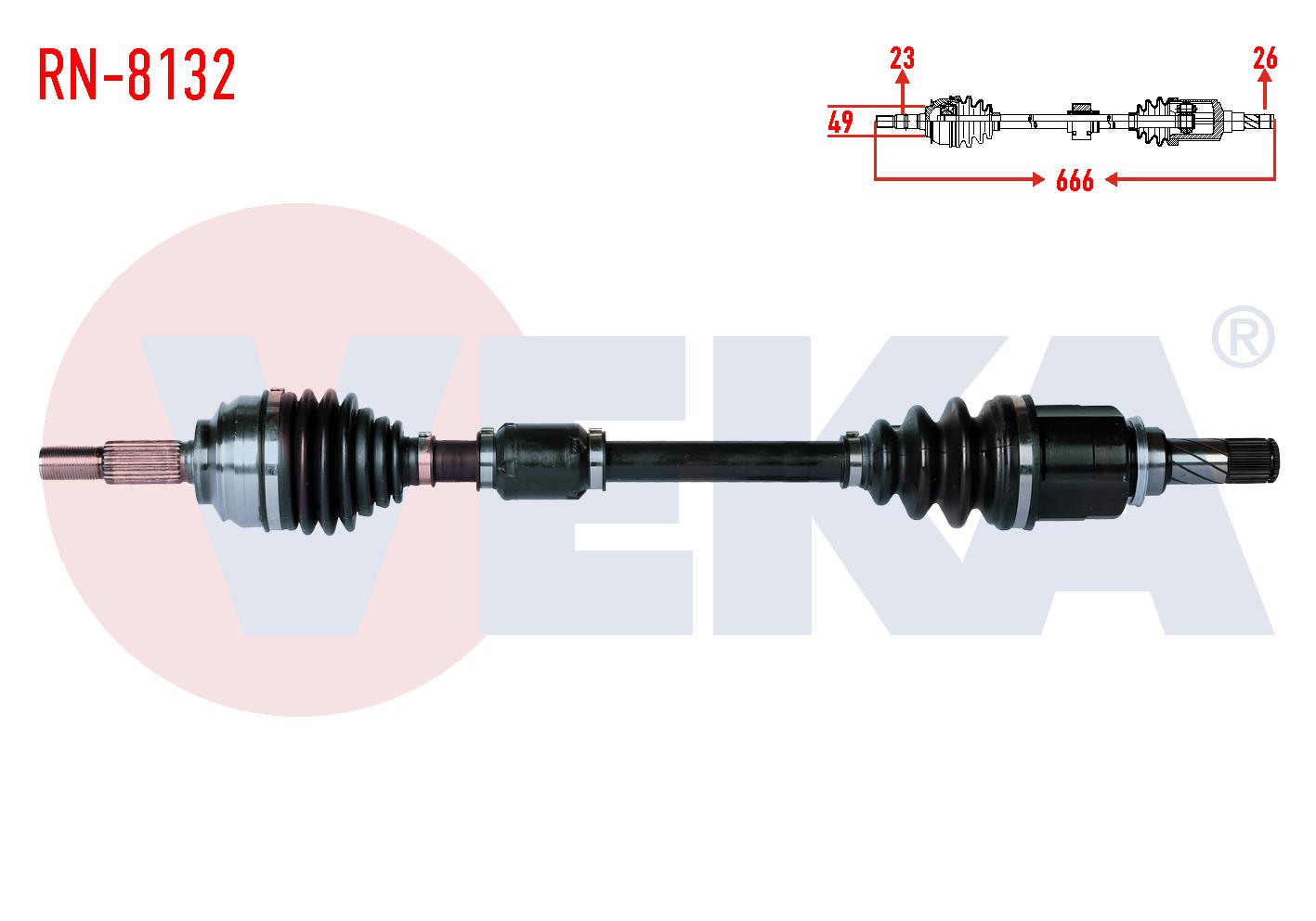KOMPLE AKS SOL ON RENAULT CLIO IV 1.2 16v UZUNLUK 666mm 2012-