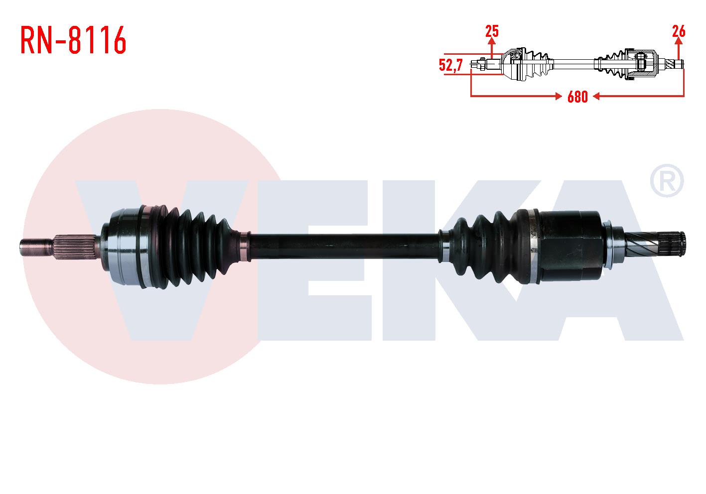 KOMPLE AKS SOL ON RENAULT FLUENCE (L30) 1.5 DCI 6 VITES UZUNLUK 680mm 2009-