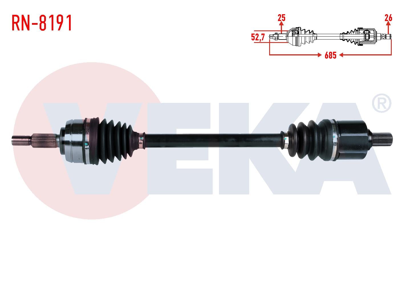 KOMPLE AKS SOL ON RENAULT FLUENCE (L30) 1.6 16v A-T UZUNLUK 685mm 2009-