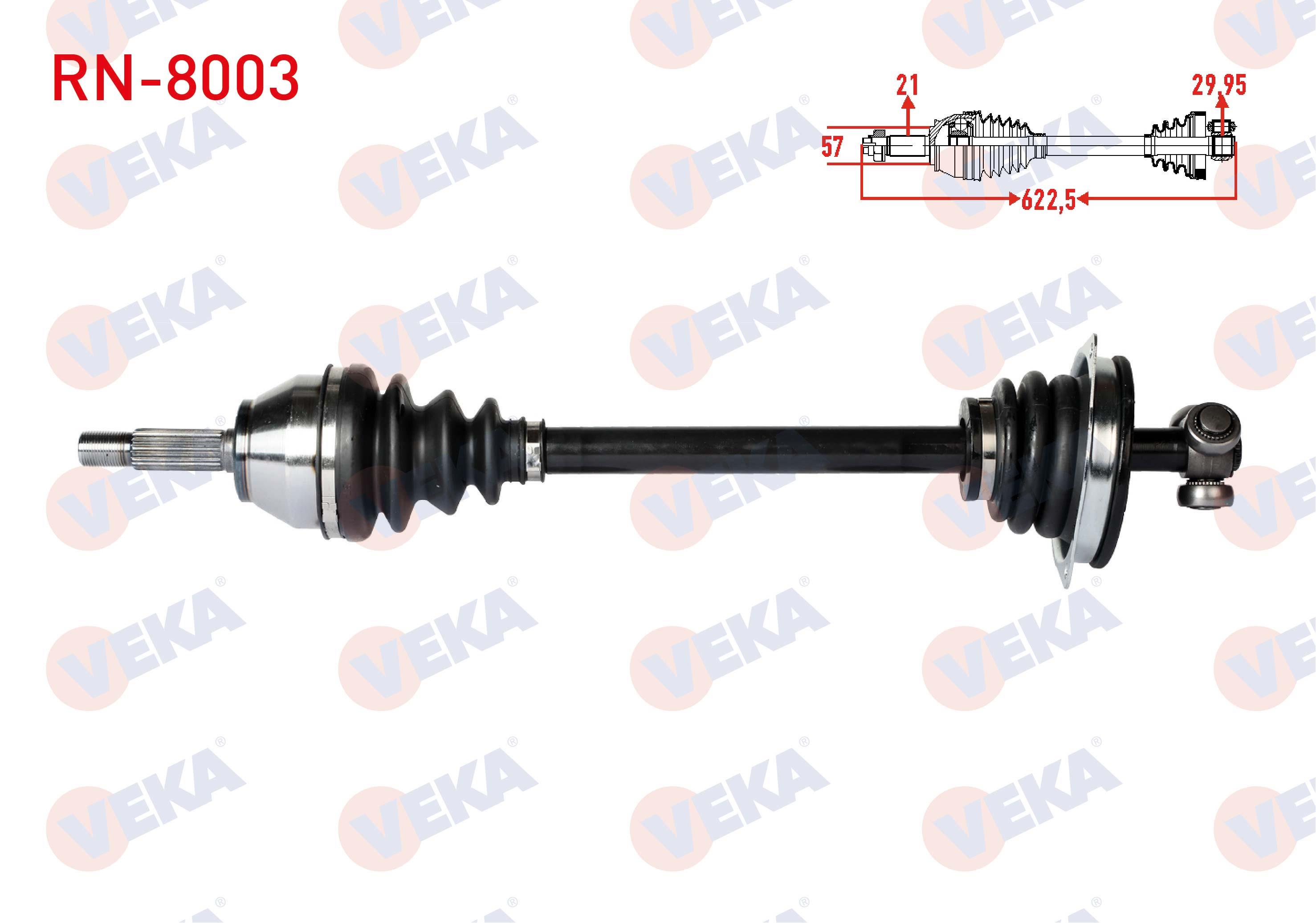 KOMPLE AKS SOL ON RENAULT KANGOO (KC0/1) 1.9 DTI UZUNLUK 624,7mm 1998-2008