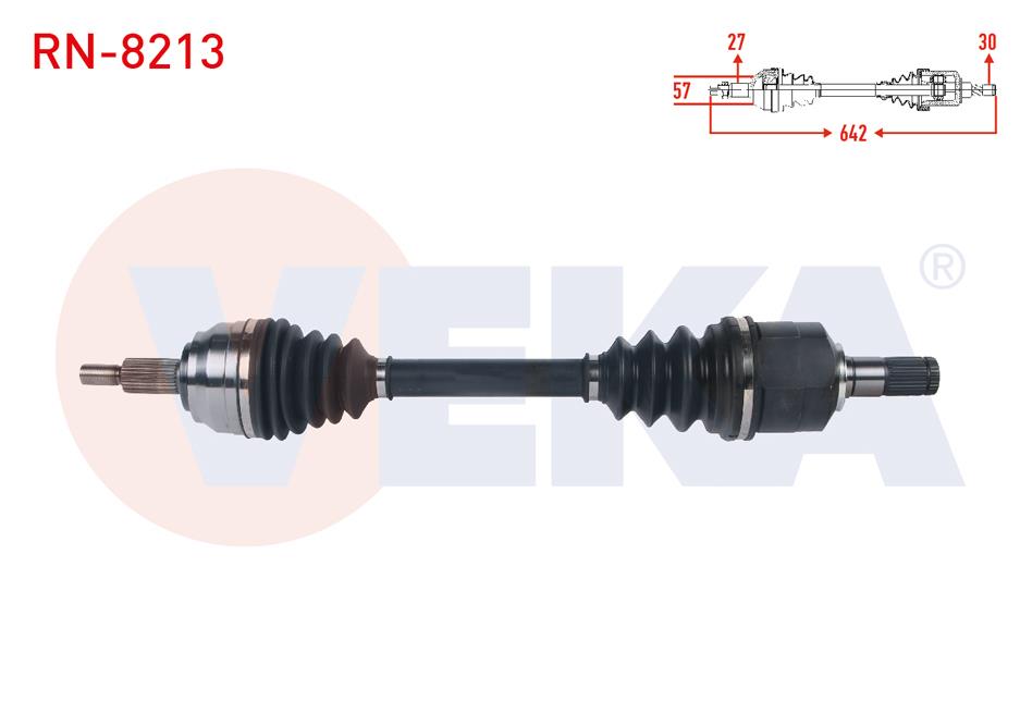 KOMPLE AKS SOL ON RENAULT LAGUNA III 2.0 DCI - 2.0i 16v A-T UZUNLUK 642mm 2007-