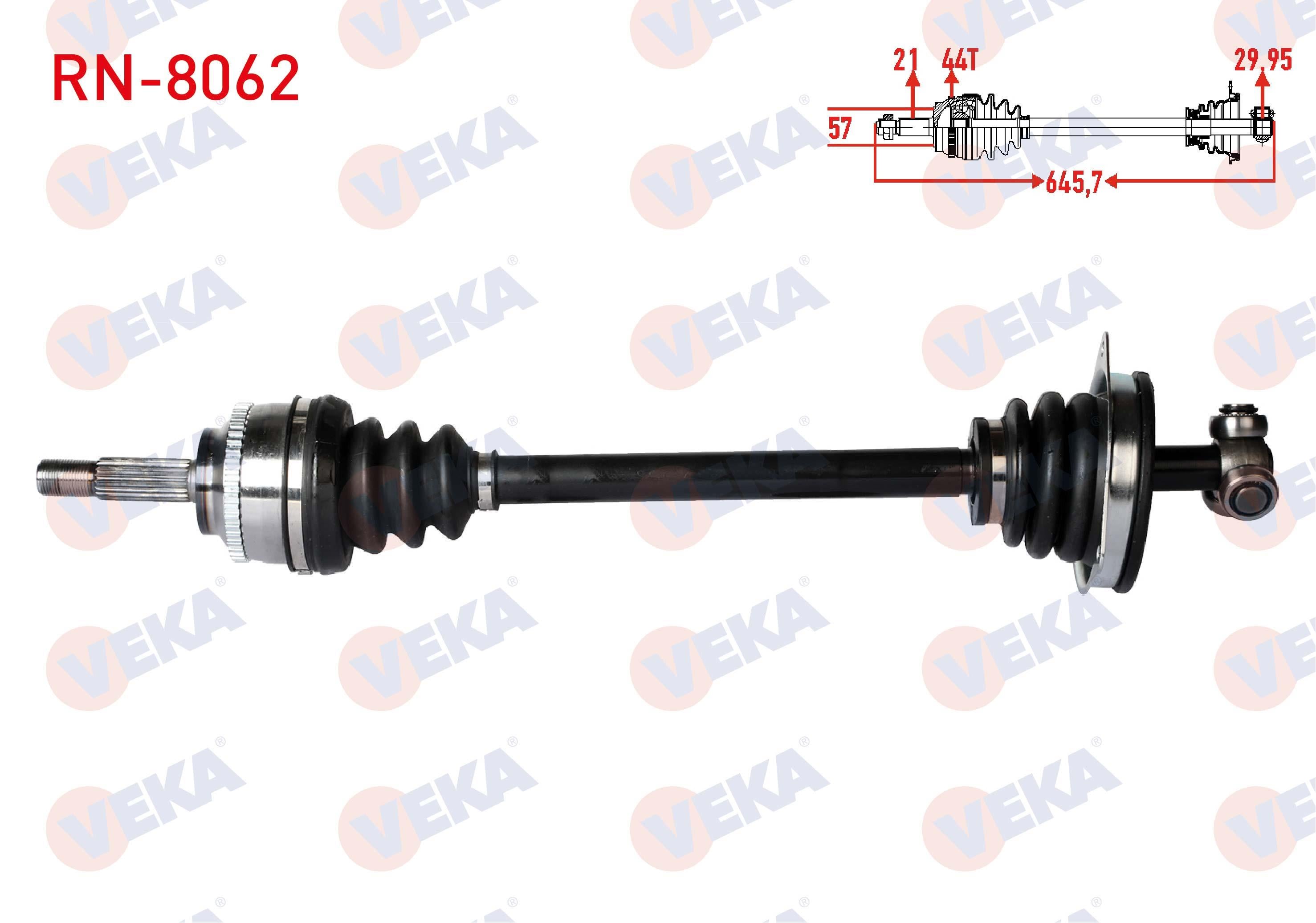 KOMPLE AKS SOL ON RENAULT MEGANE I 1.6 8v - 1.6i 16v ABSLI 44 DIS UZUNLUK 645,7 mm 1996-2003