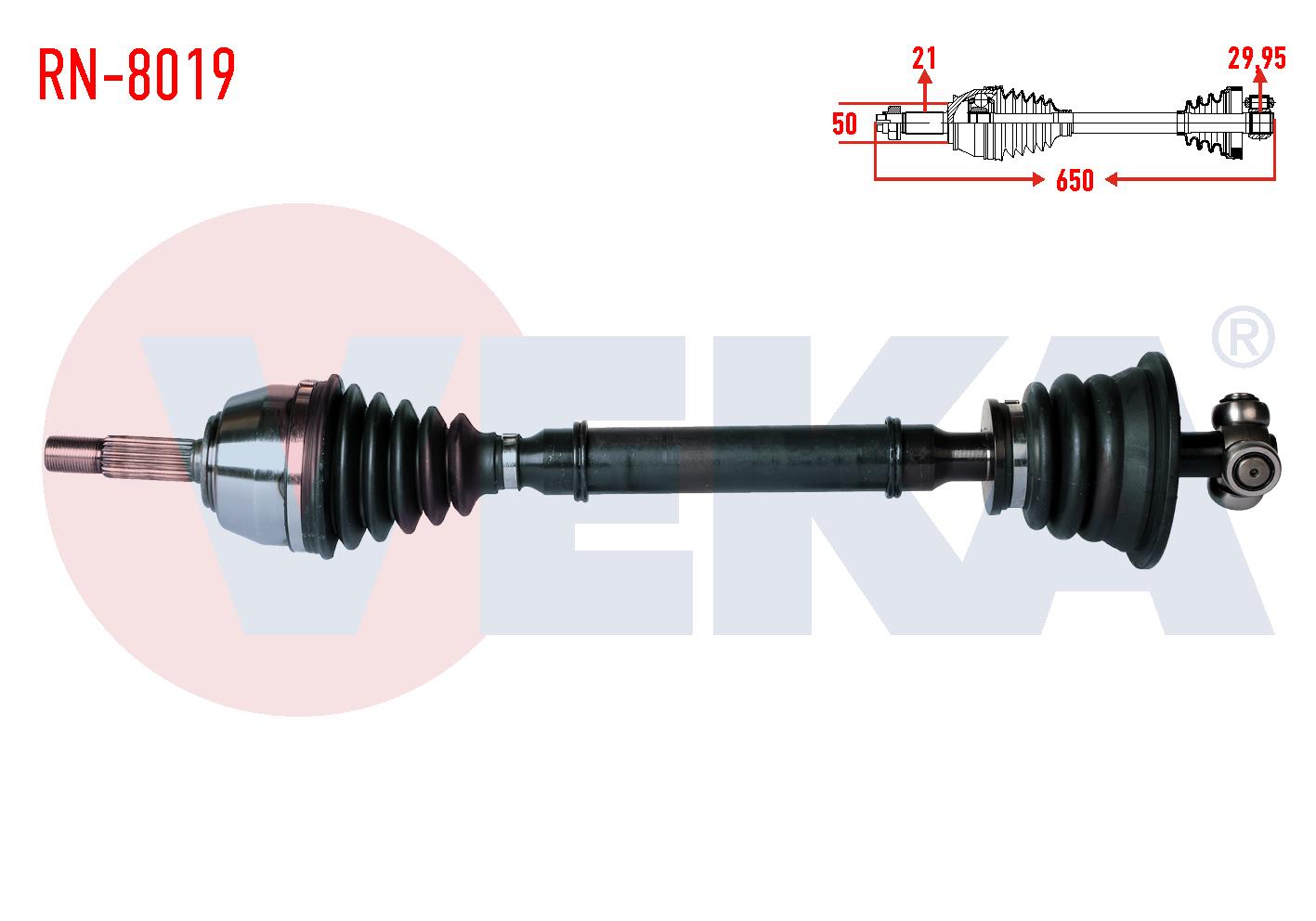 KOMPLE AKS SOL ON RENAULT MEGANE I (BA0/1) 1.6i 8v UZUNLUK 650 mm 1996-2003