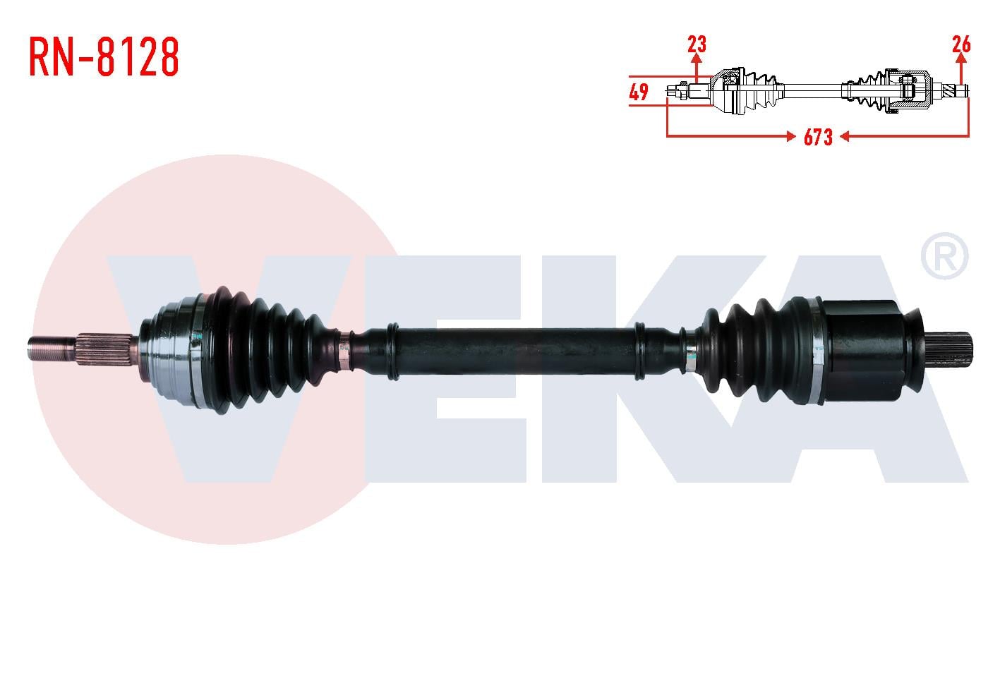 KOMPLE AKS SOL ON RENAULT MEGANE II (BM0/1,CM0/1) 1.6i 16v A-T UZUNLUK 673mm 2002-2008