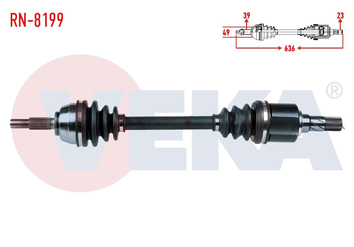 KOMPLE AKS SOL ON RENAULT MEGANE II (BM0/1,CM0/1) 2.0 M-T UZUNLUK 636mm 2002-2008
