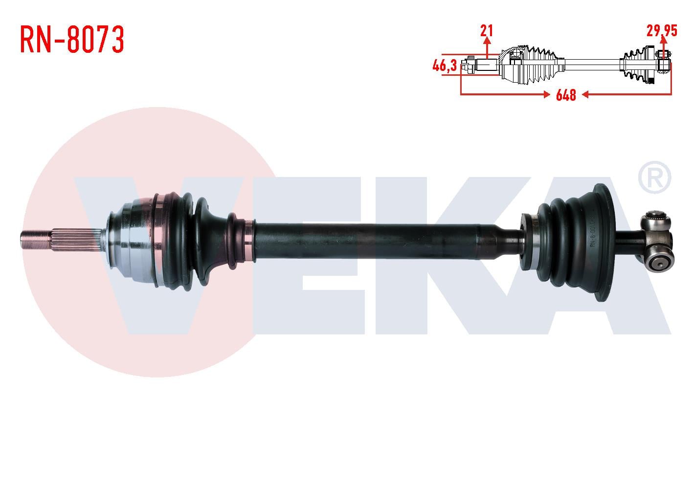 KOMPLE AKS SOL ON RENAULT R21 (B48,L48) MANAGER 1.7 UZUNLUK 648mm 1986-1993