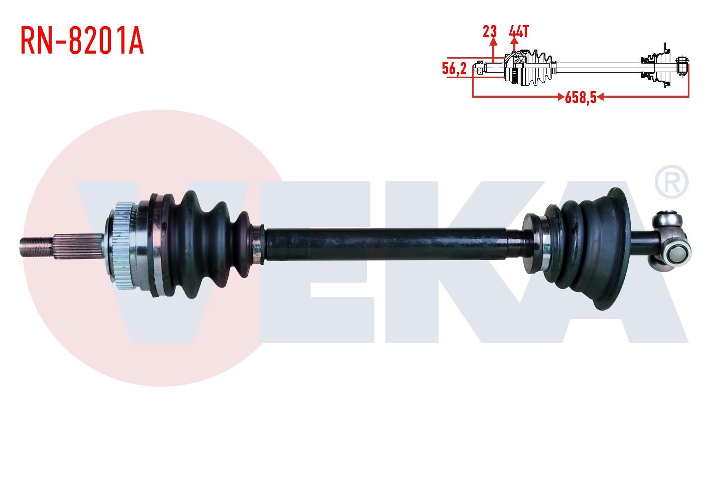 KOMPLE AKS SOL ON RENAULT SCENIC I (JA) 1.6i 16v M-T ABSLI 44 DIS UZUNLUK 658,50mm 1999-2003