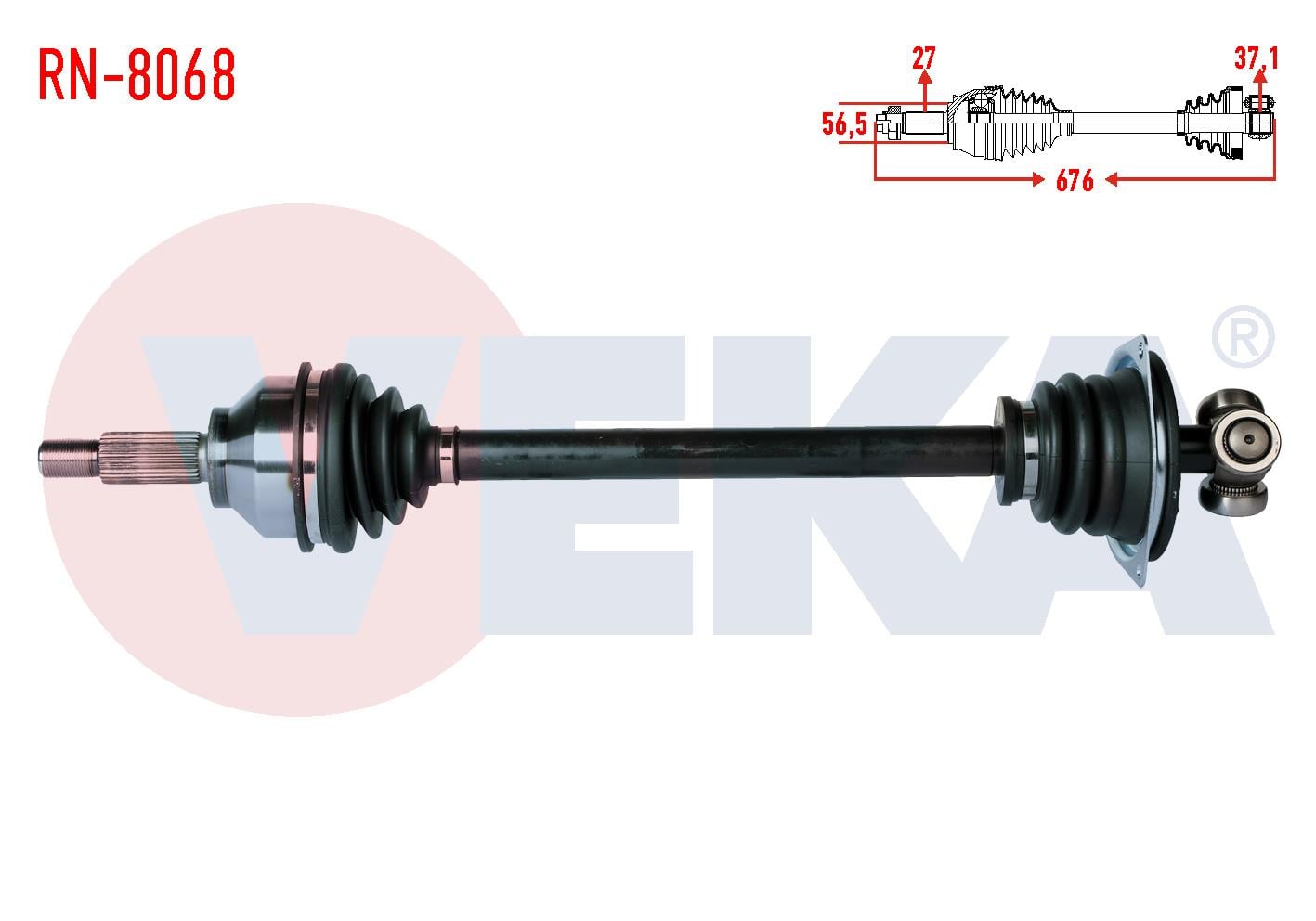 KOMPLE AKS SOL ON RENAULT TRAFIC II (FL) 1.9 DCI UZUNLUK 676 mm 2001-2014