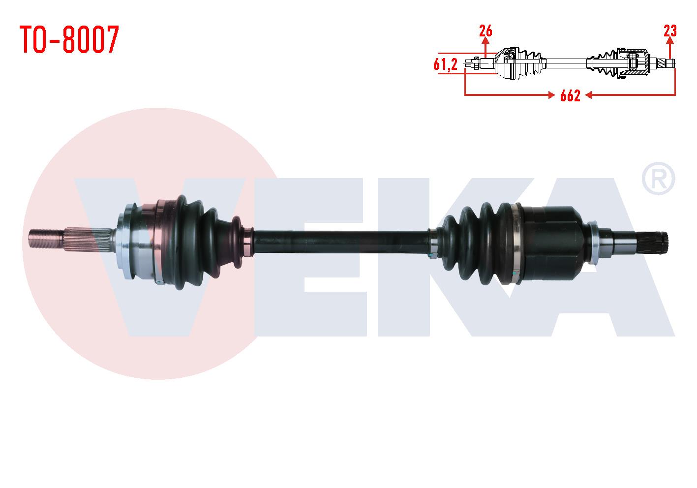 KOMPLE AKS SOL ON TOYOTA COROLLA (E15_) 1.6 VVT-I  UZUNLUK 662mm 2007-2012