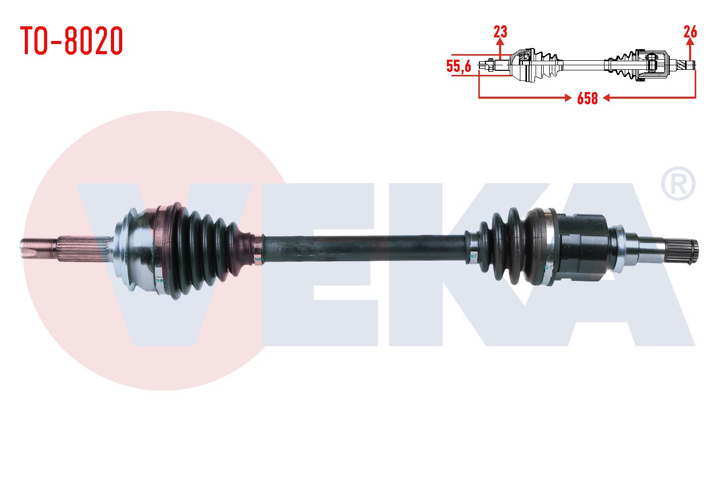 KOMPLE AKS SOL ON TOYOTA YARIS (P9) 1.4 D-4D UZUNLUK 658mm 2006-2010