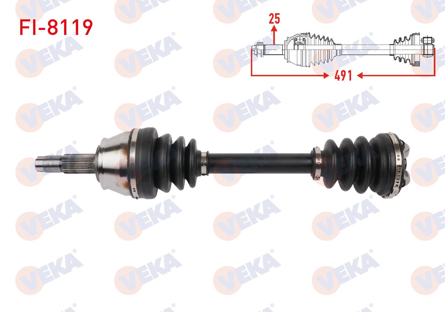 KOMPLE AKS SOL ON UZUNLUK 491mm FIAT DOBLO 1.3 D MJT EURO 6 M-T 2010-
