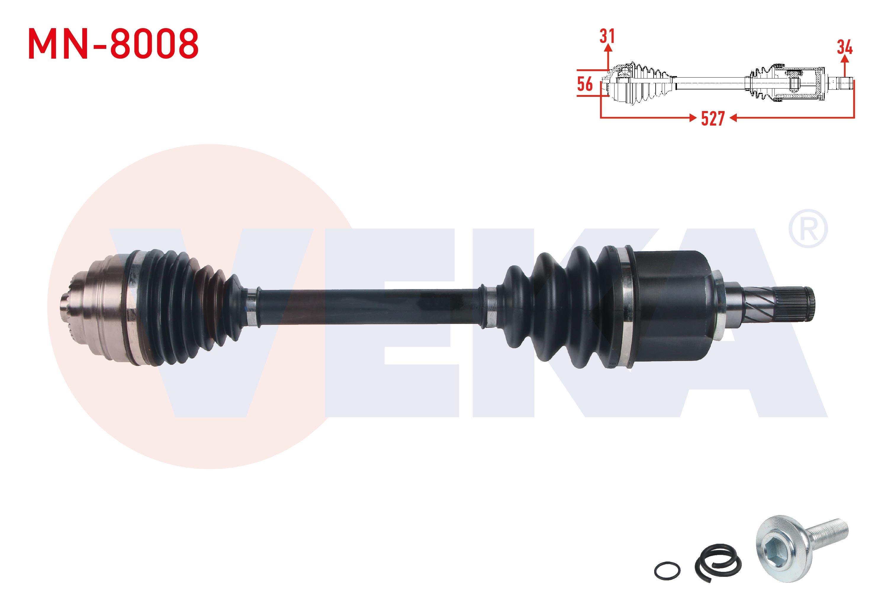 KOMPLE AKS SOL ON UZUNLUK 527mm MINI COOPER ( F55-F56 ) 1.5 M-T 6 VITES 2013-