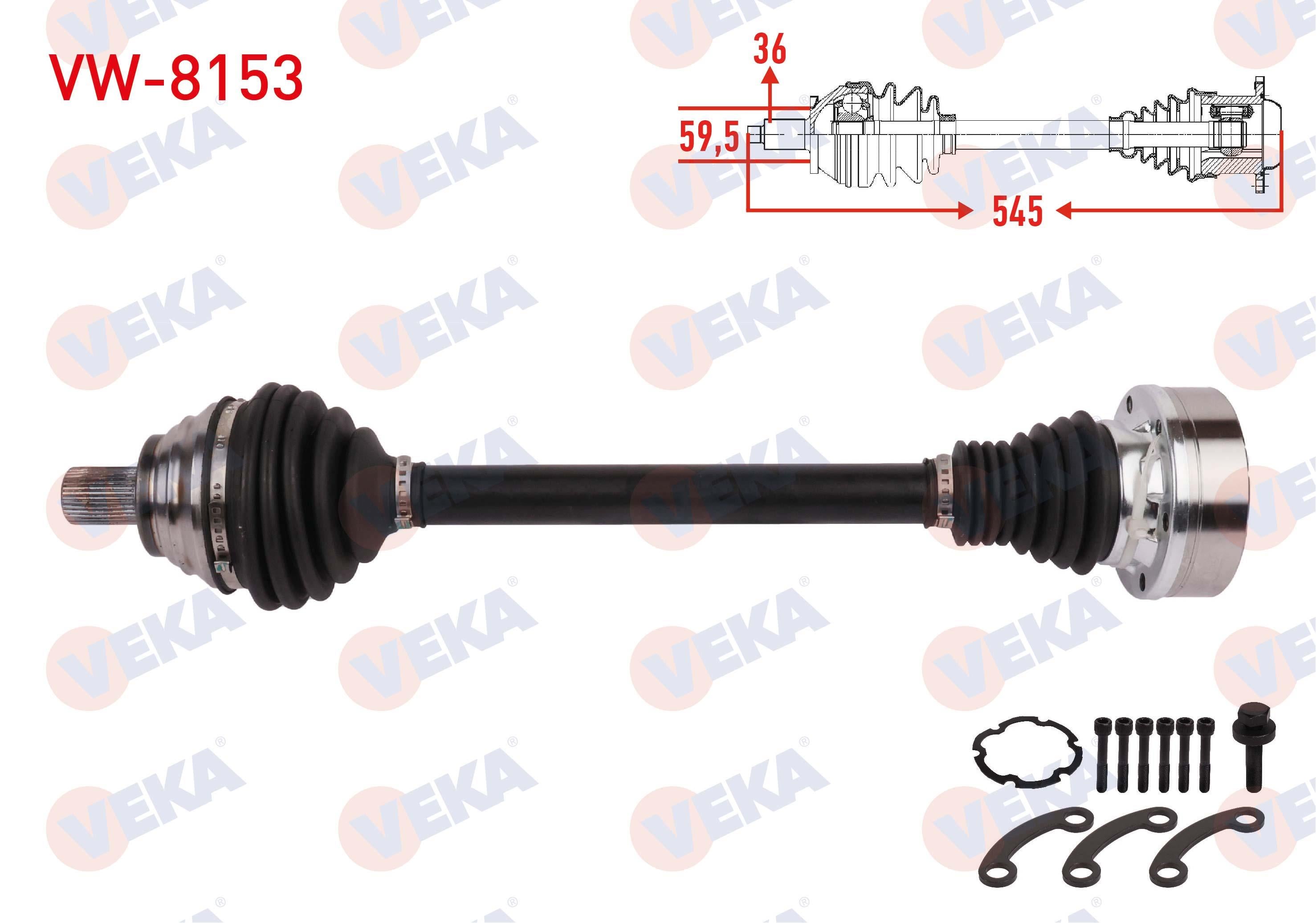 KOMPLE AKS SOL ON UZUNLUK 545mm VOLKSWAGEN JETTA IV 1.2 TSI / 1.4 TSI 2010-2017