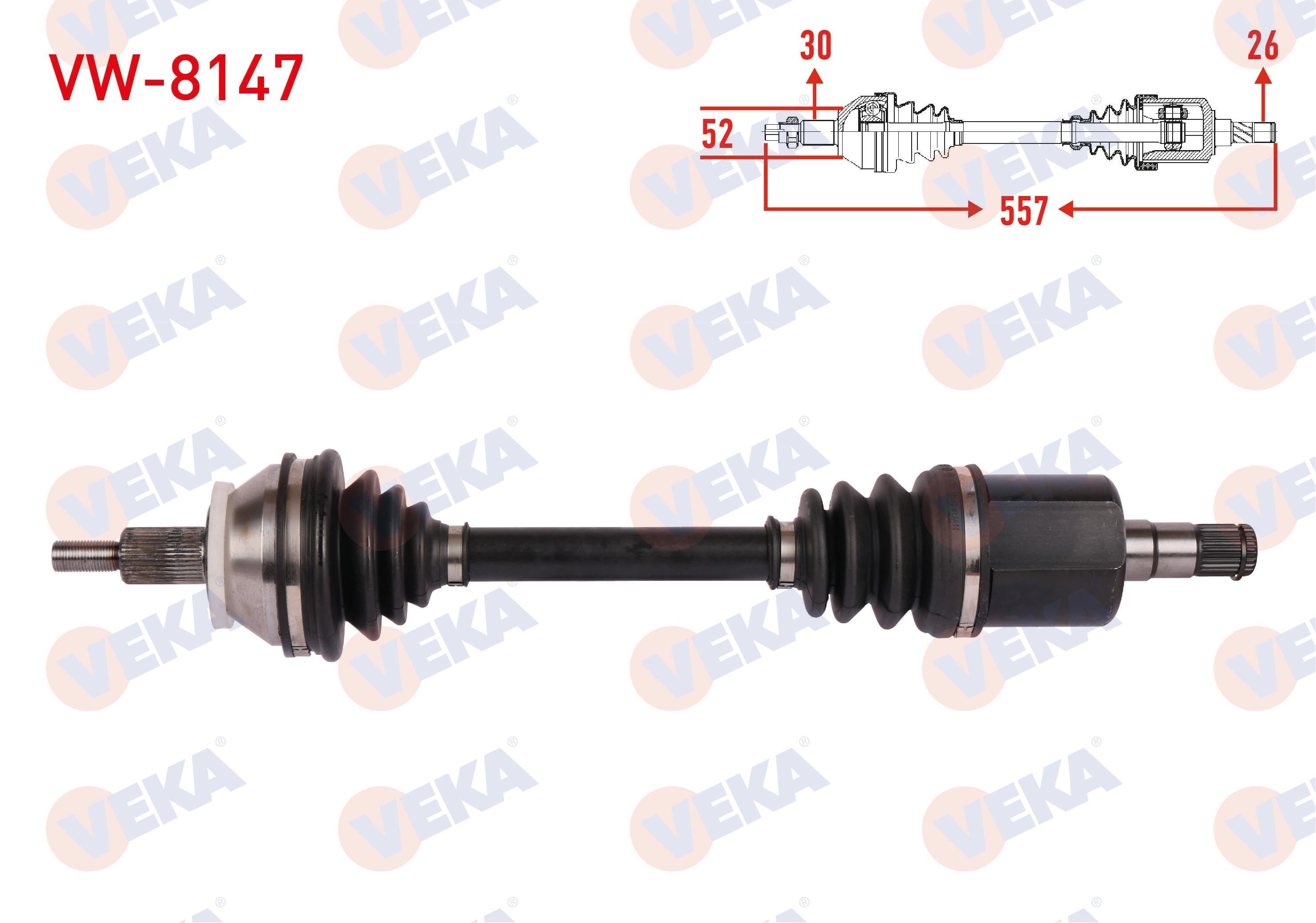 KOMPLE AKS SOL ON UZUNLUK 557mm VOLKSWAGEN POLO 1.4 - 1.6 A-T 2006-2009 / SKODA FABIA 1.6 A-T 2007-2014 / SEAT IBIZA 1.6 A-T 2006-2009