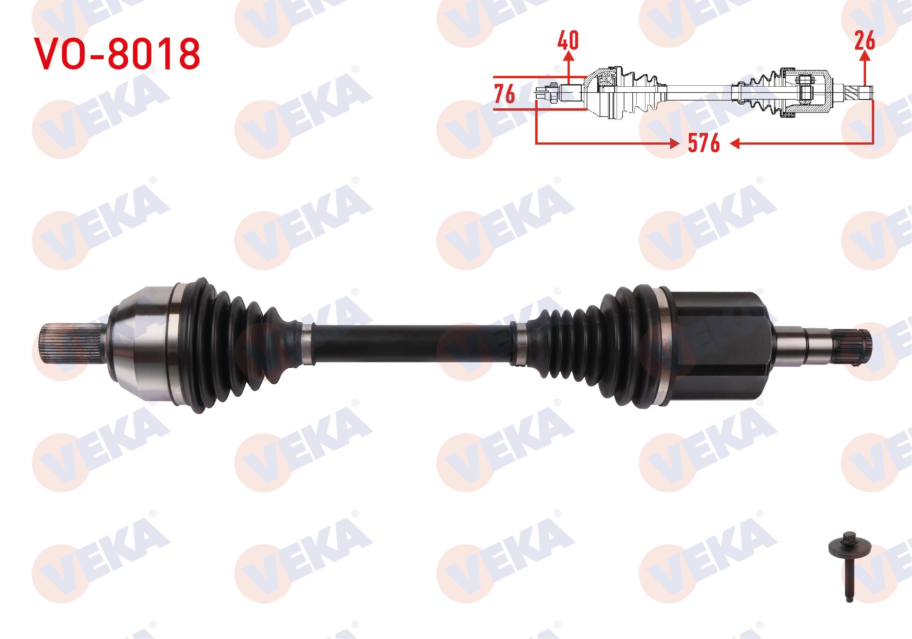 KOMPLE AKS SOL ON UZUNLUK 576mm VOLVO S60 II / V60 I / V70 III D2 A-T 2015-