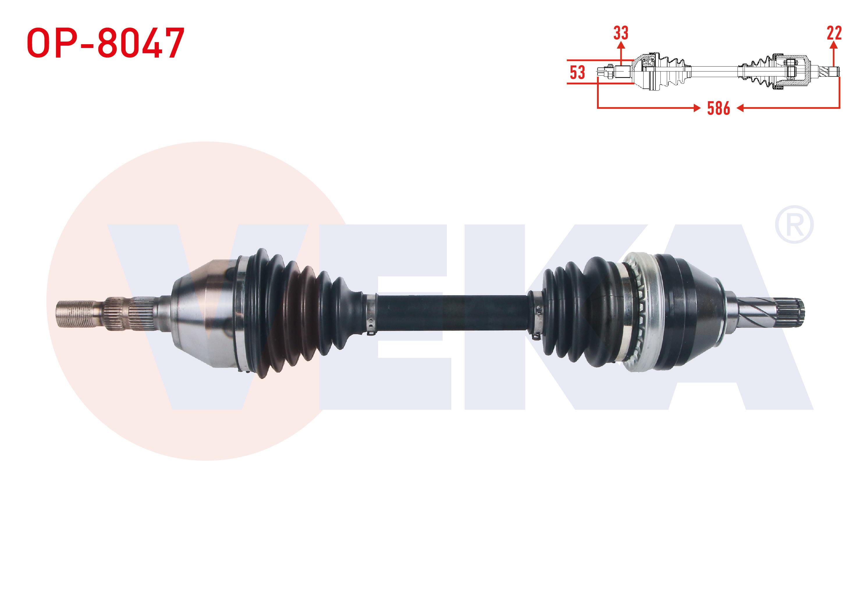 KOMPLE AKS SOL ON UZUNLUK 586mm OPEL ASTRA H 1.7 CDTI M-T 2004-2010 / ZAFIRA B 1.8 M-T 2005-2011
