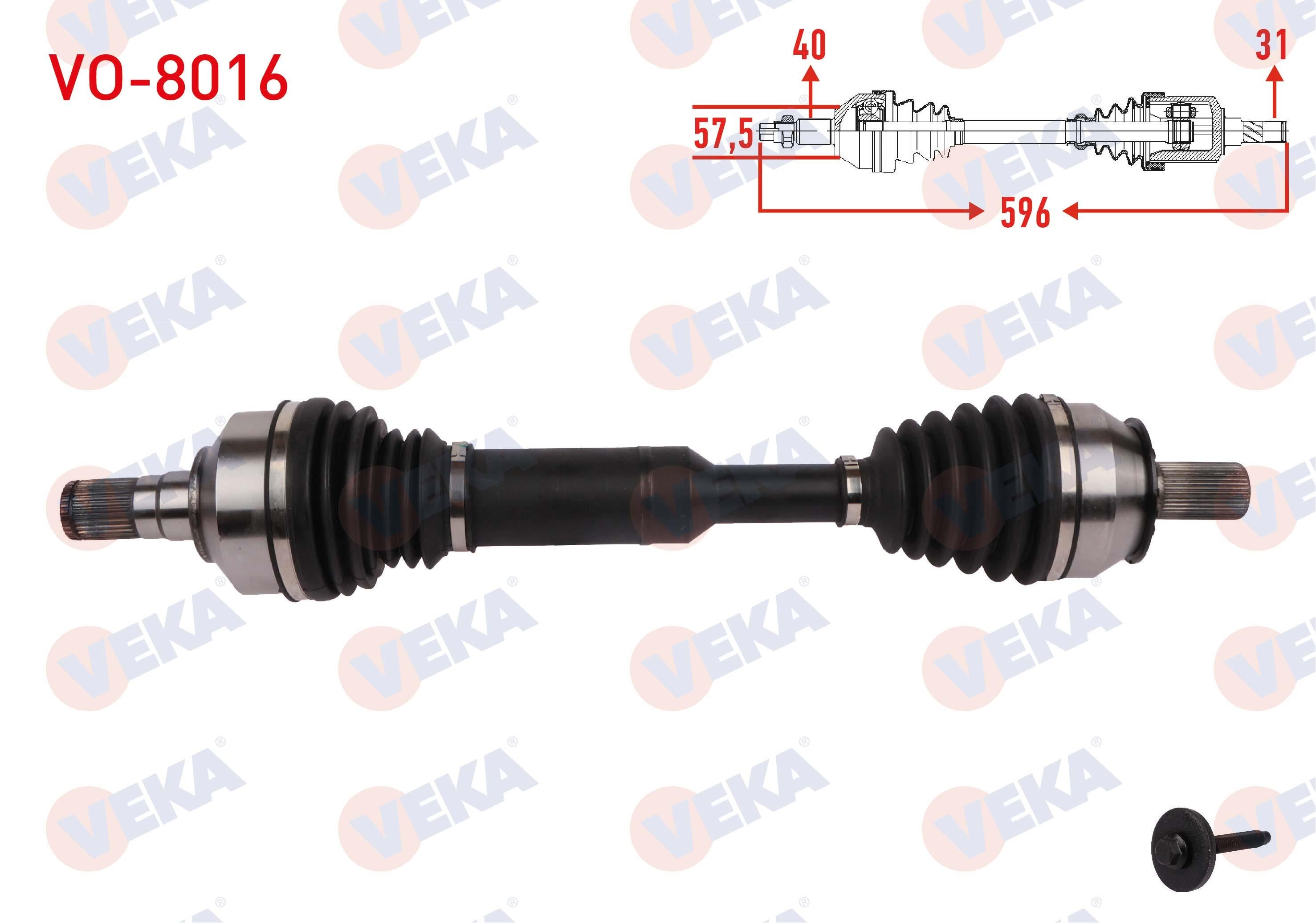 KOMPLE AKS SOL ON UZUNLUK 596mm VOLVO XC60 D3 - D4 -T5 -T6 A-T 2015-
