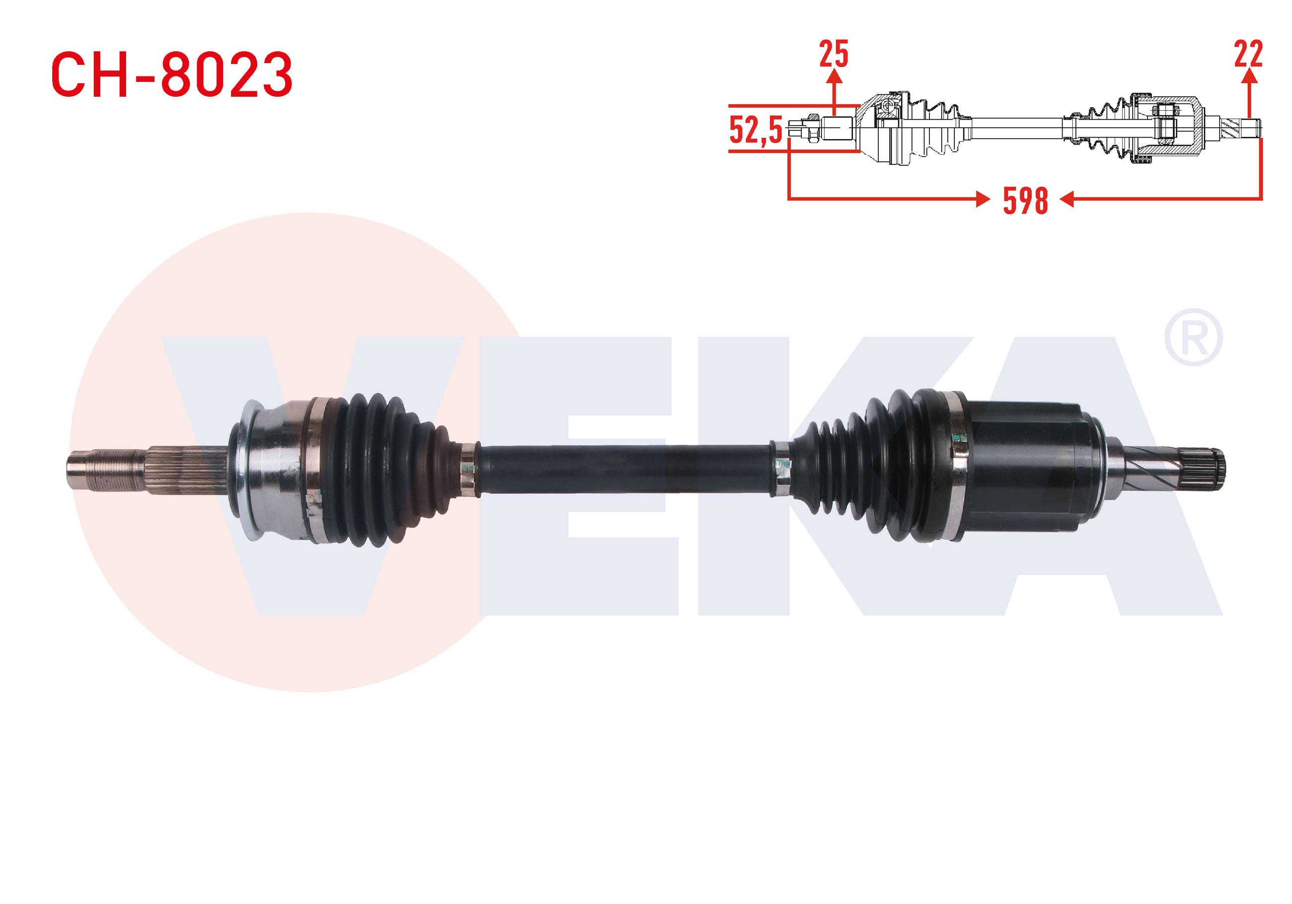 KOMPLE AKS SOL ON UZUNLUK 598mm CHEVROLET AVEO (T300) 1.3 D M-T 2011-2014