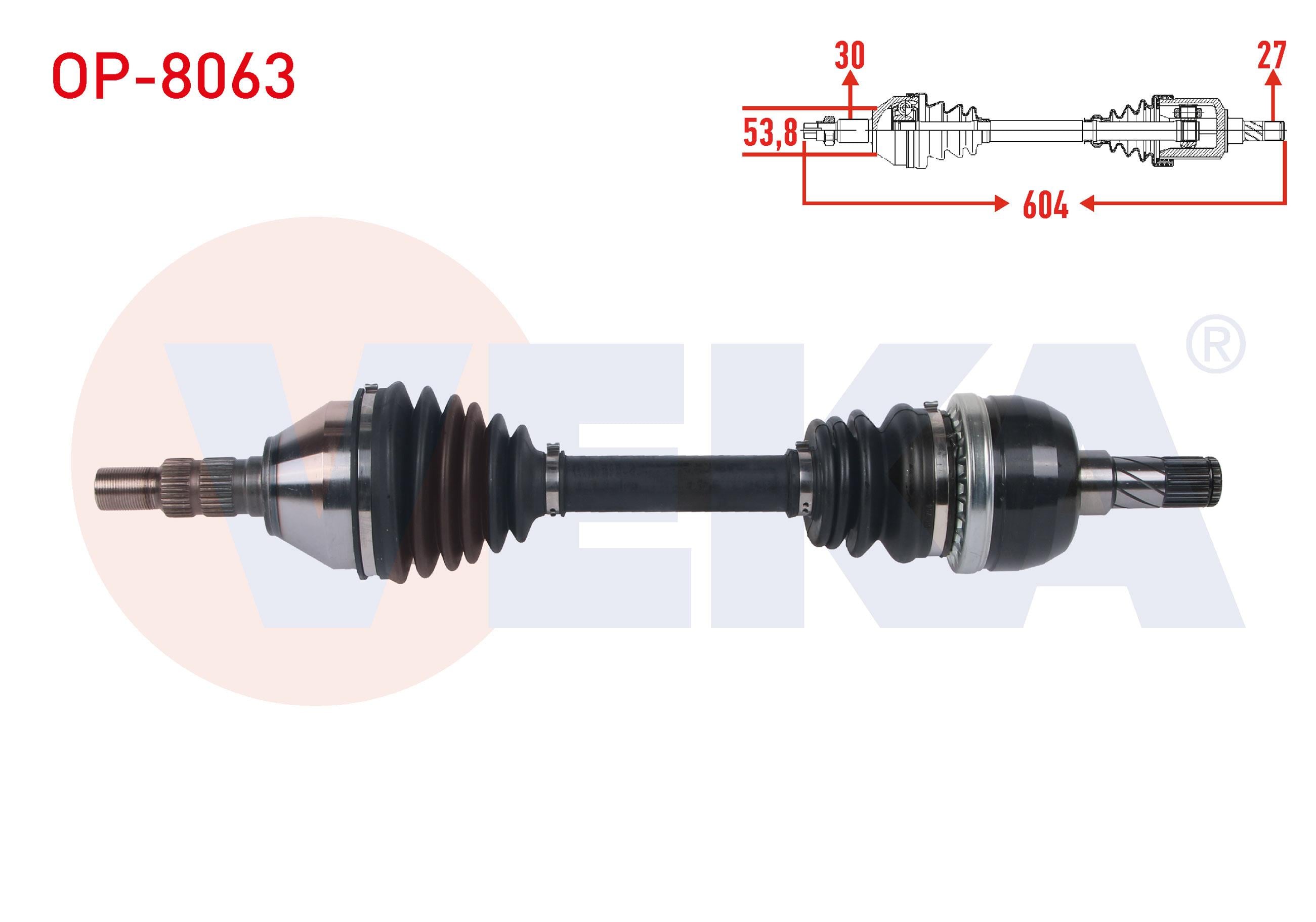 KOMPLE AKS SOL ON UZUNLUK 604mm OPEL VECTRA C 1.9 CDTI M-T (M32 SNZ) 2002-2008
