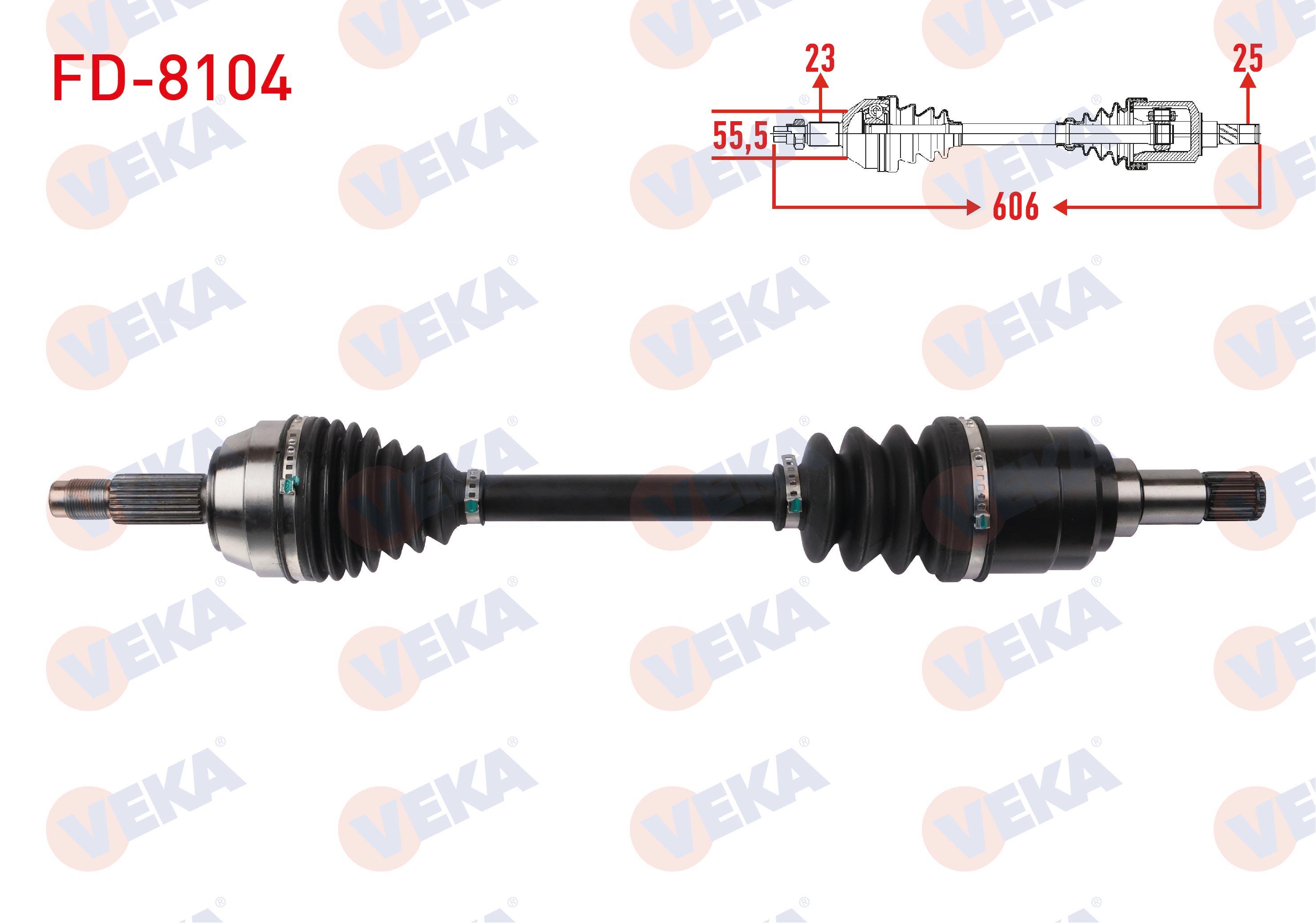 KOMPLE AKS SOL ON UZUNLUK 606mm FORD FIESTA IV 1.25i 1.4 16V M-T 1995-2002
