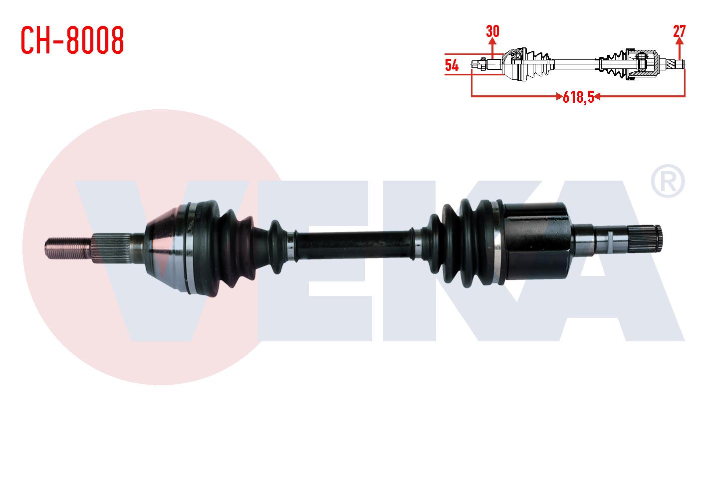 KOMPLE AKS SOL ON UZUNLUK 618,5mm CHEVROLET CAPTIVA (C100, C140) 2.0 D A-T 4X4 2006-2012 / OPEL ANTARA 2.0 CDTI A-T 4X4 2007-